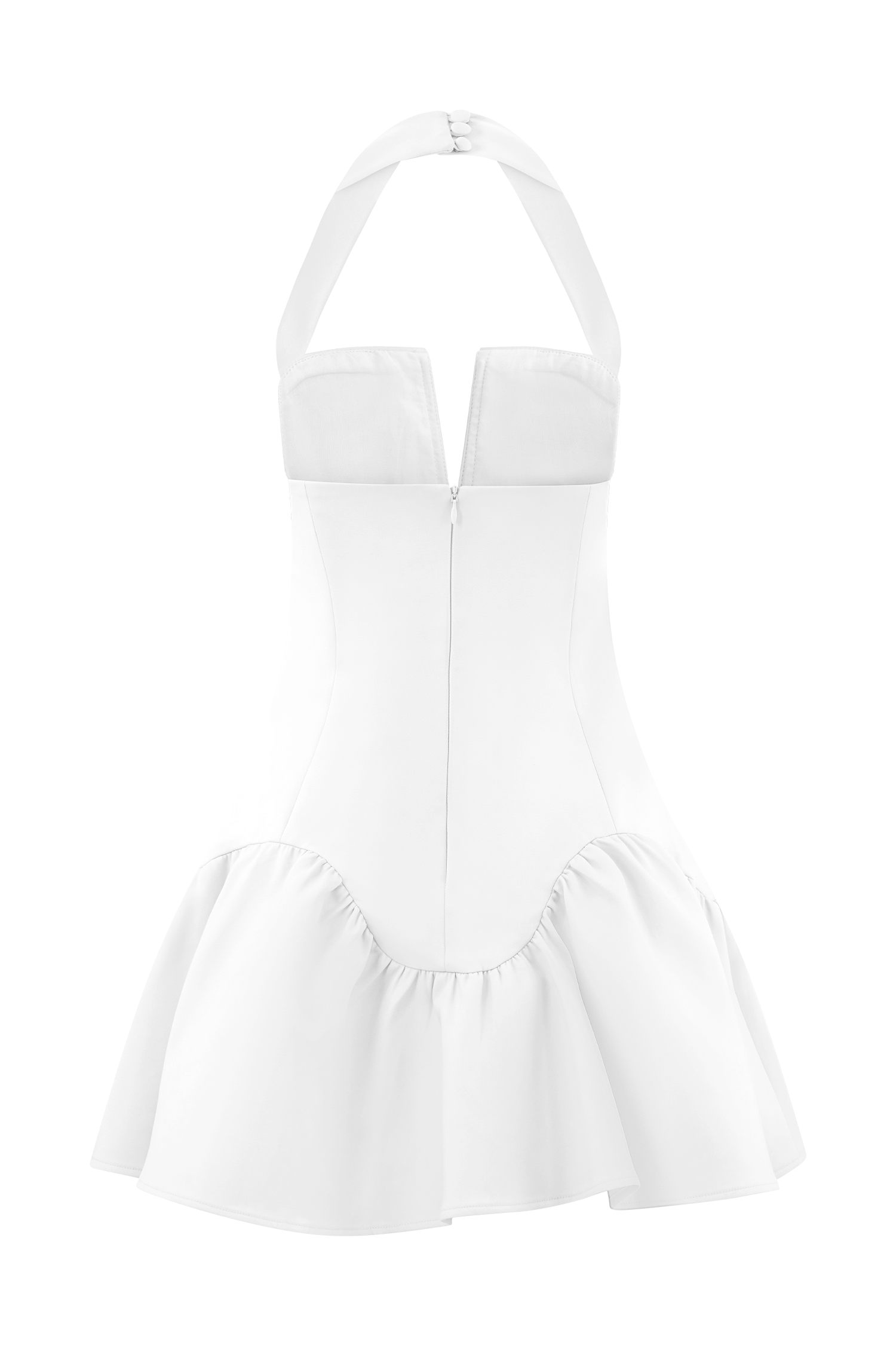 Calipso Halter Mini Dress - White - Image 6