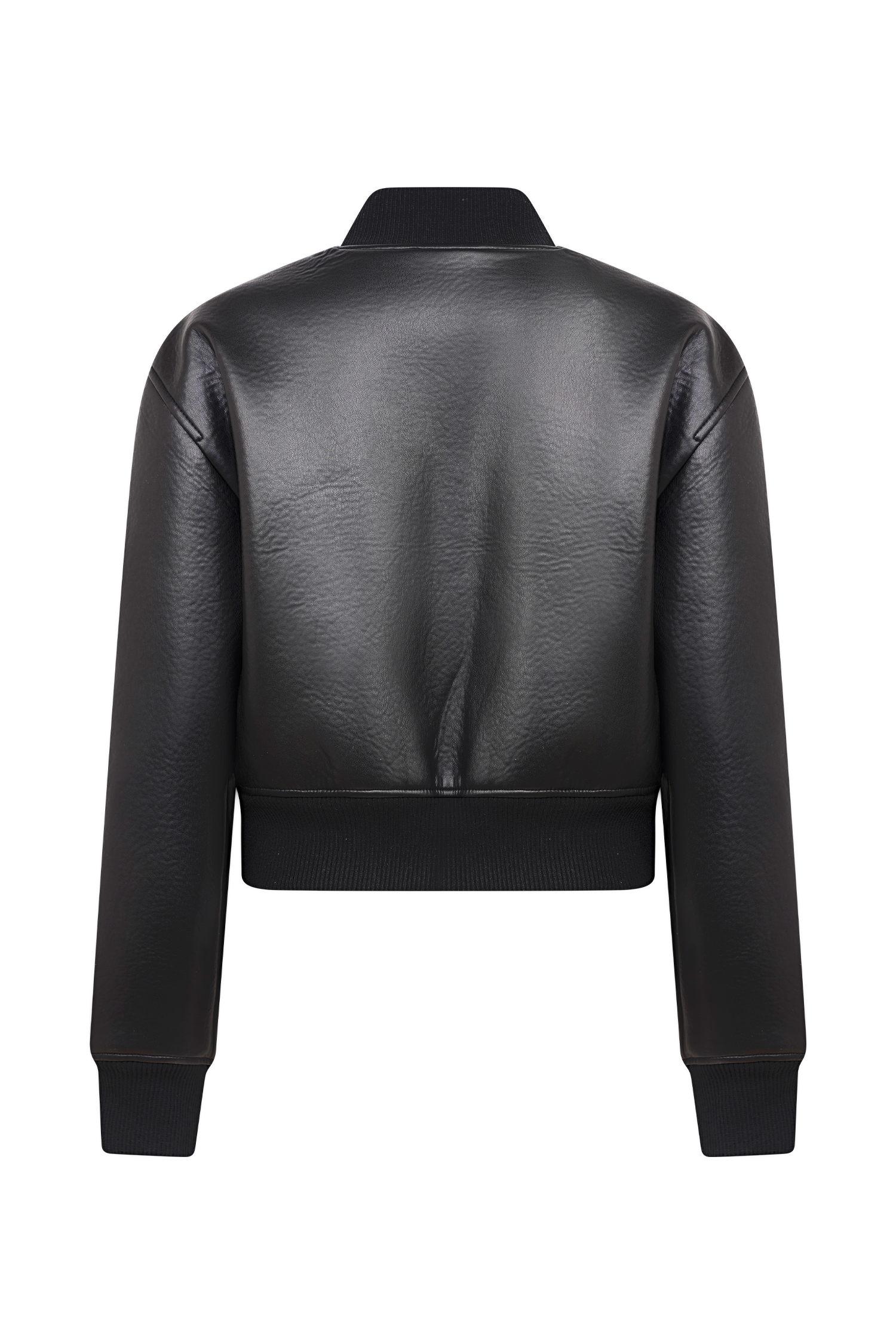 Codi Faux Leather Bomber Jacket - Black - Image 11