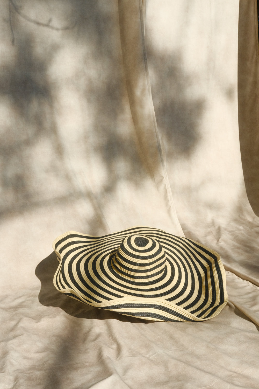 Cecil Straw Maxi Hat - Black And Neutral Stripe - Image 3