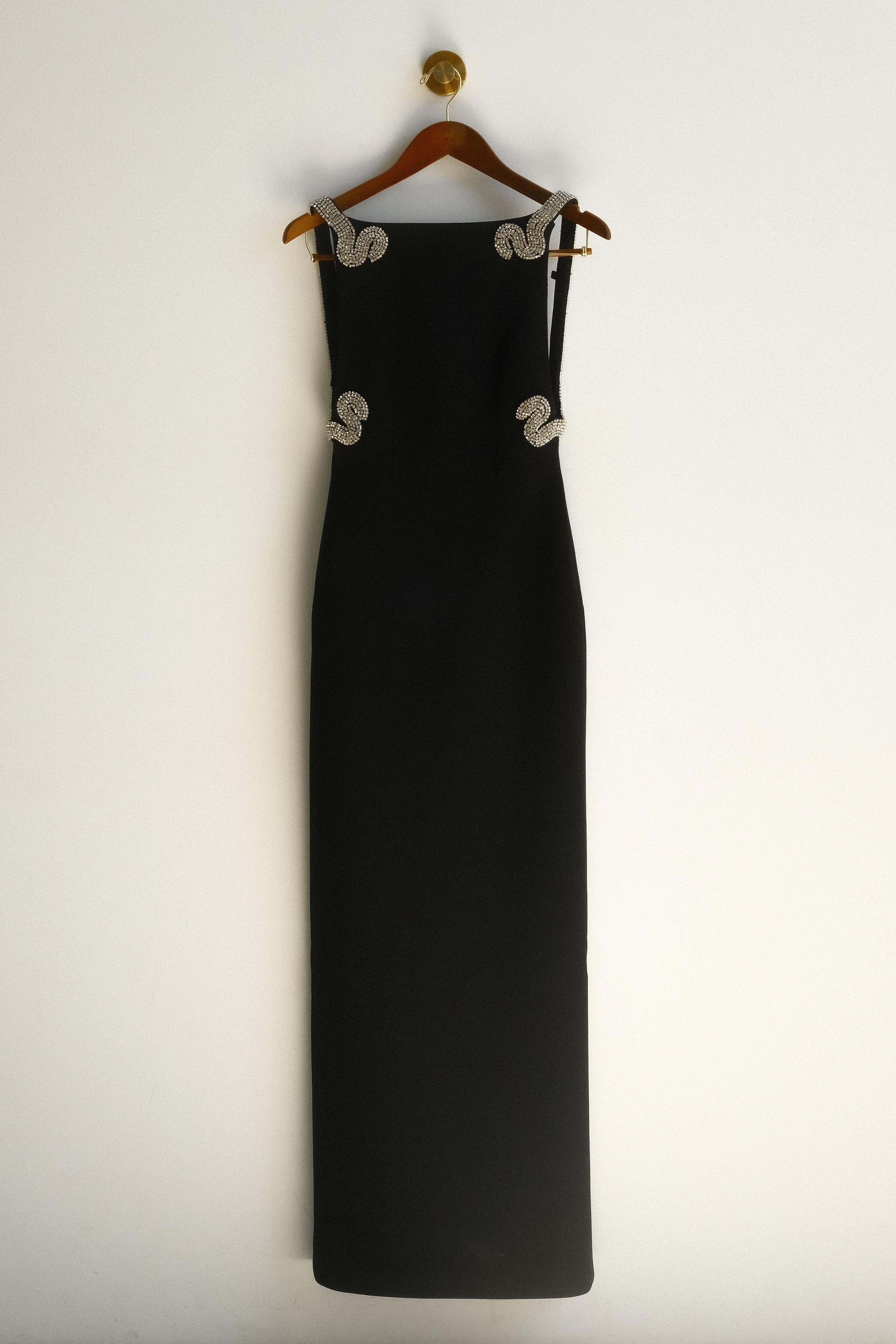 Lorde Embellished Crepe Maxi Dress - Black - Image 10