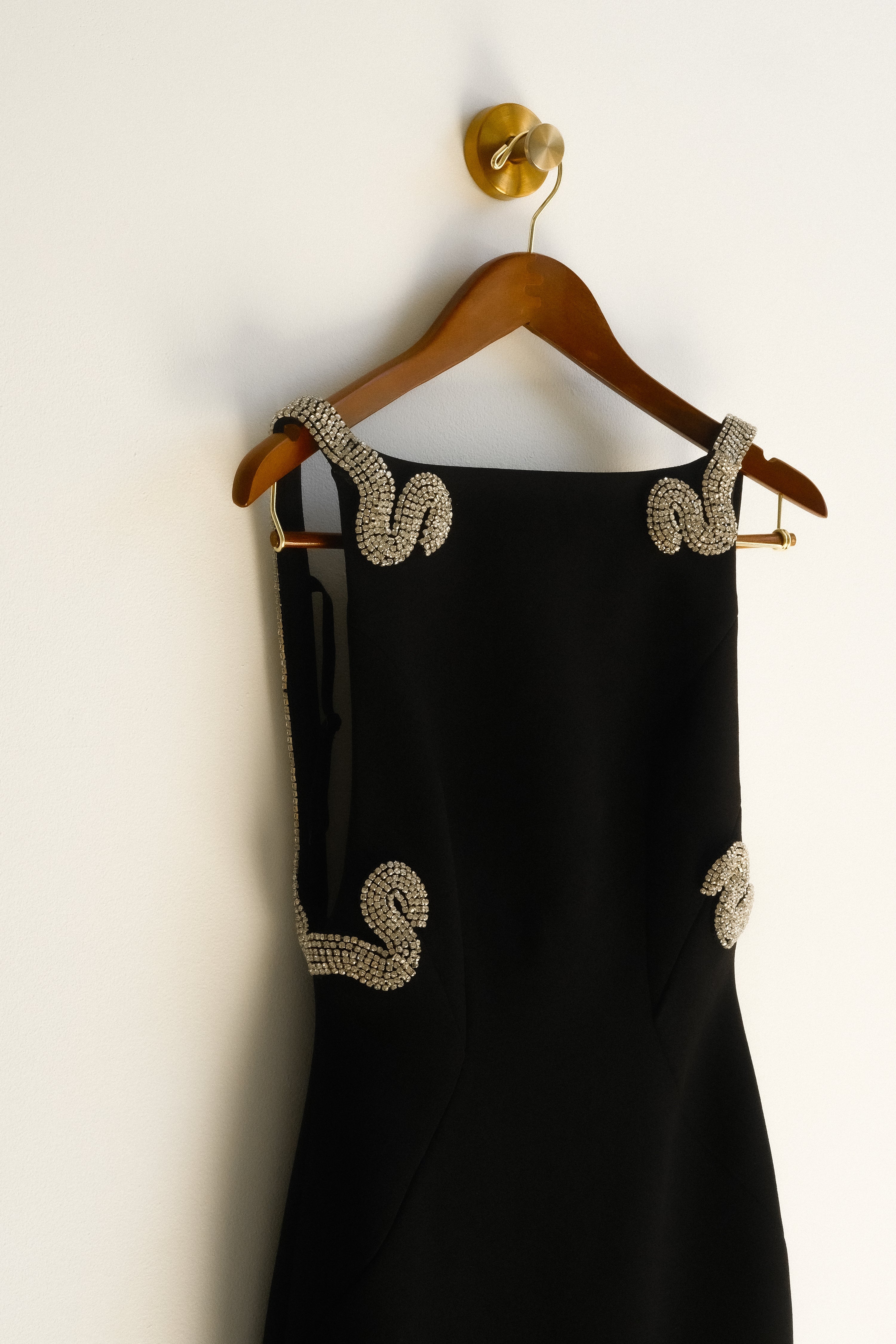 Lorde Embellished Crepe Maxi Dress - Black - Image 11