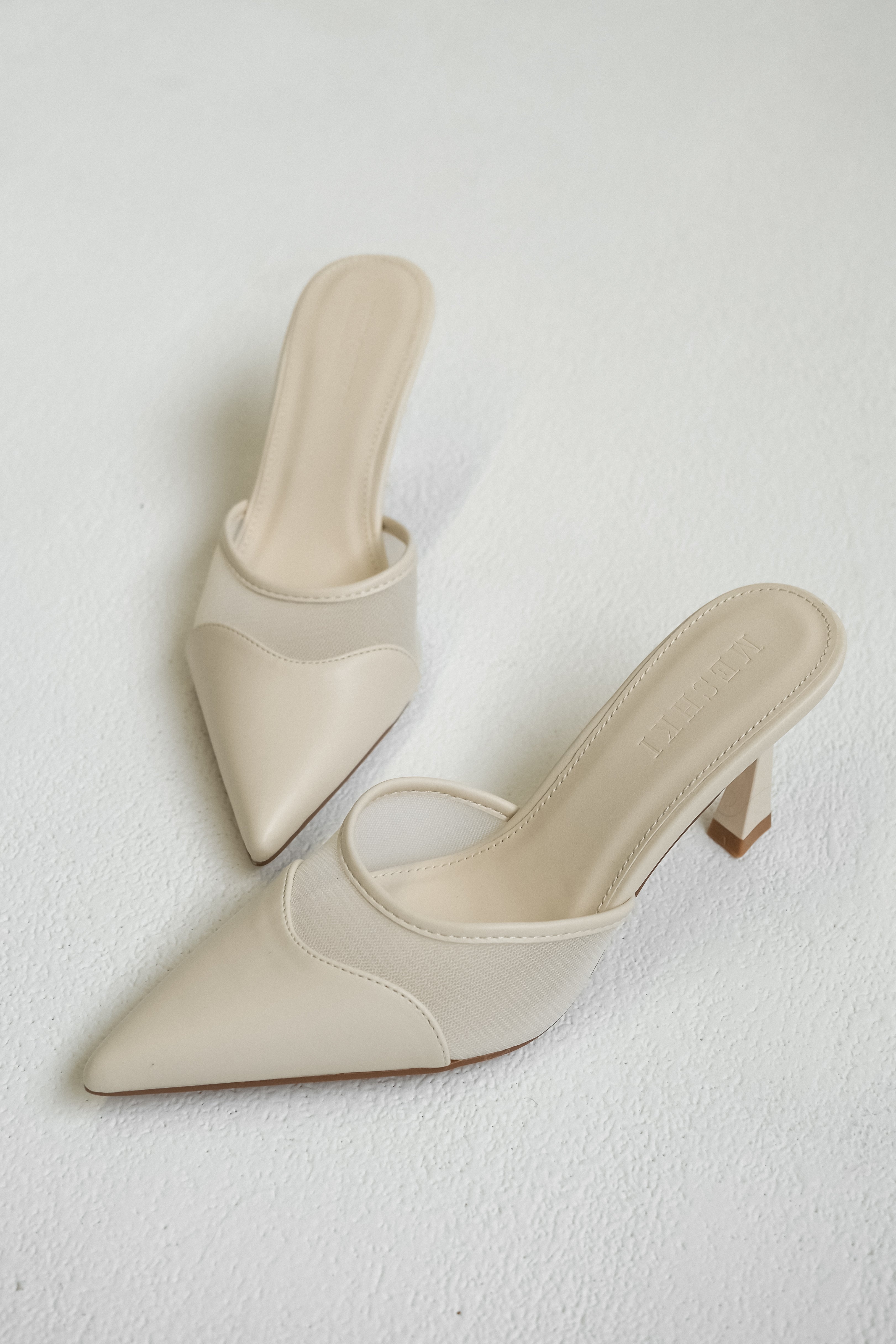 Micah Mesh Pointed Heel - Ivory - Image 2