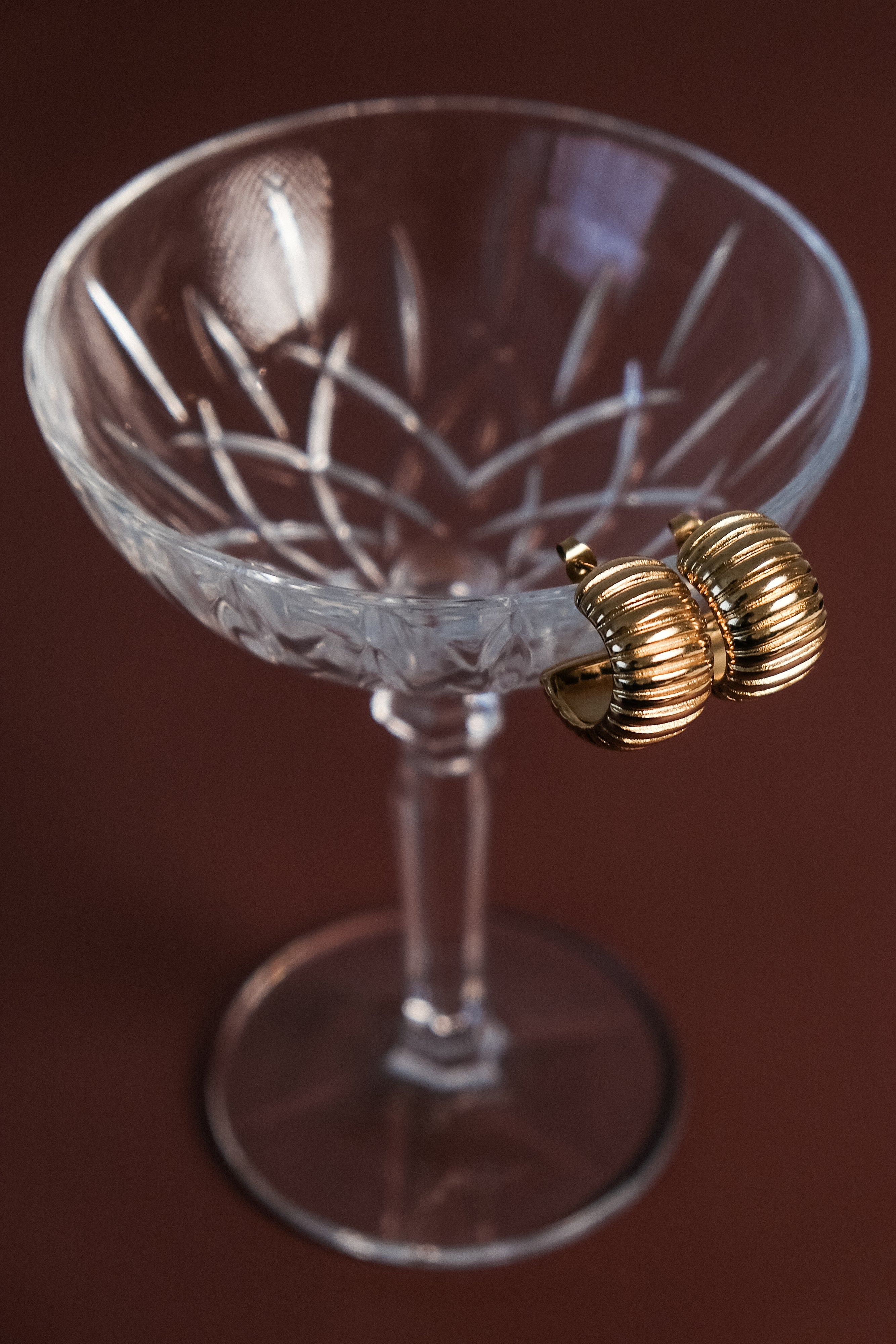 Amelia Textured Hoop - Gold - Image 6