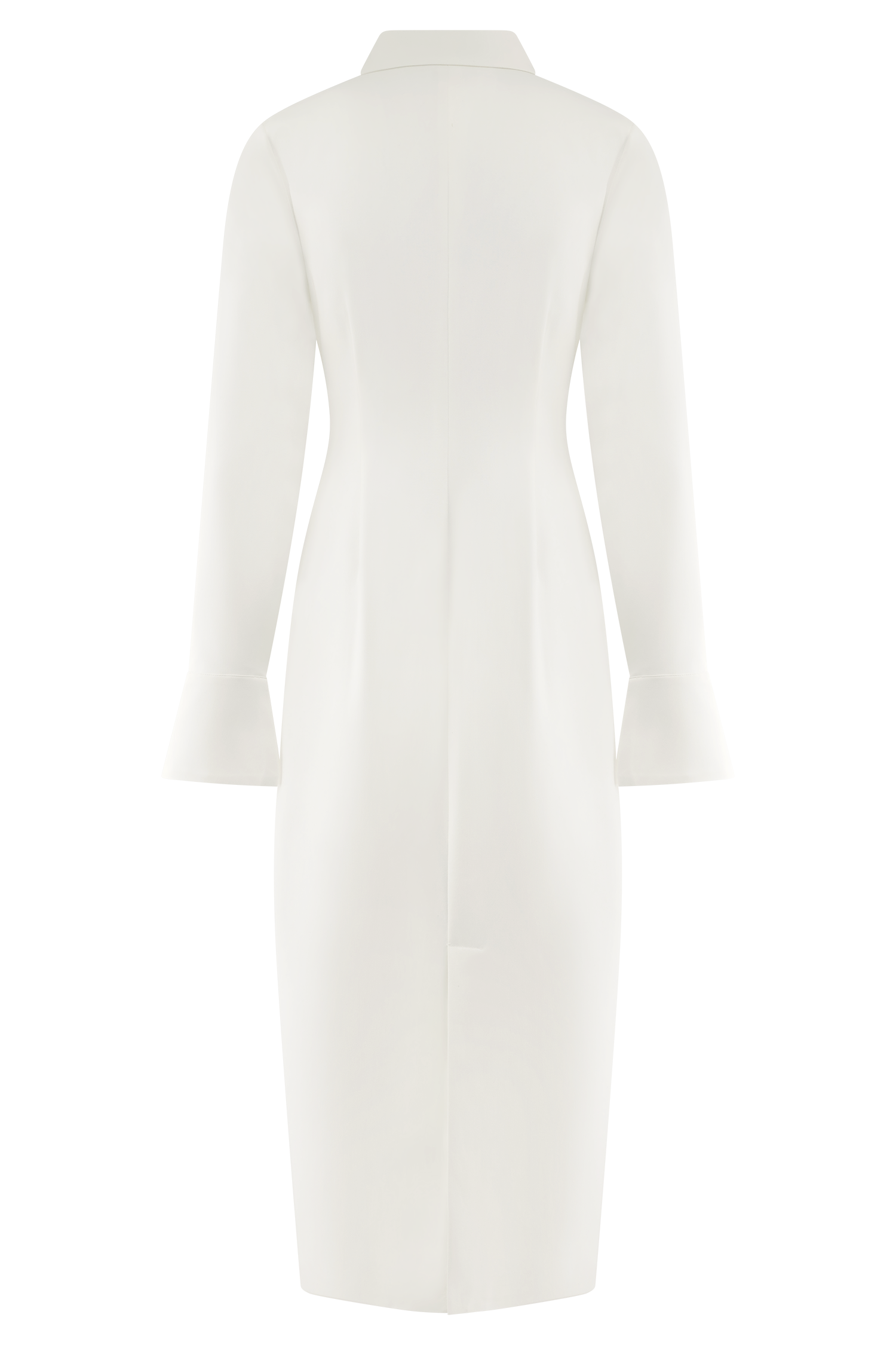 Dorian Fitted Shirt Midi Dress - White - Image 9