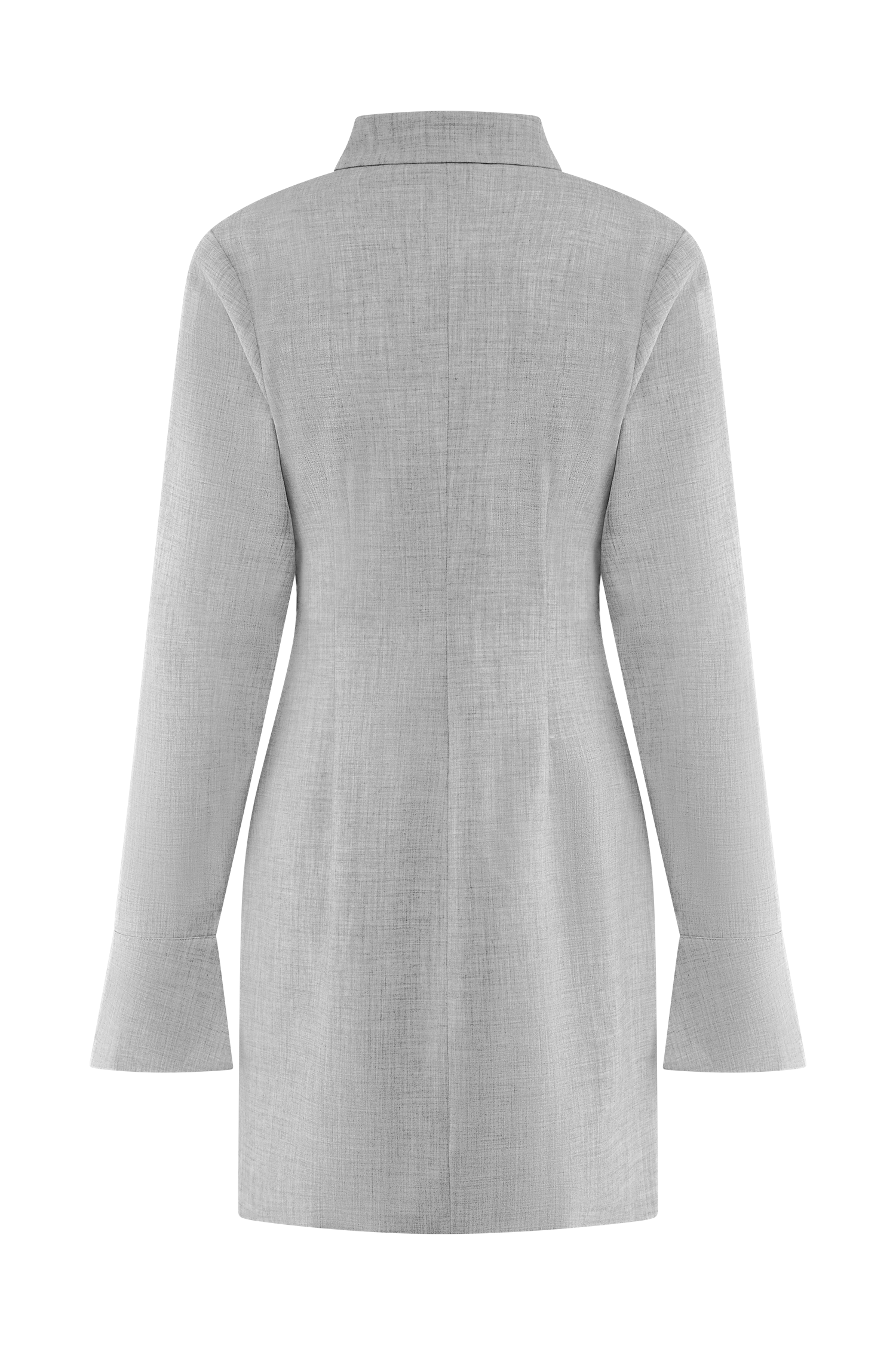 Dorian Fitted Shirt Mini Dress - Charcoal Marle - Image 8