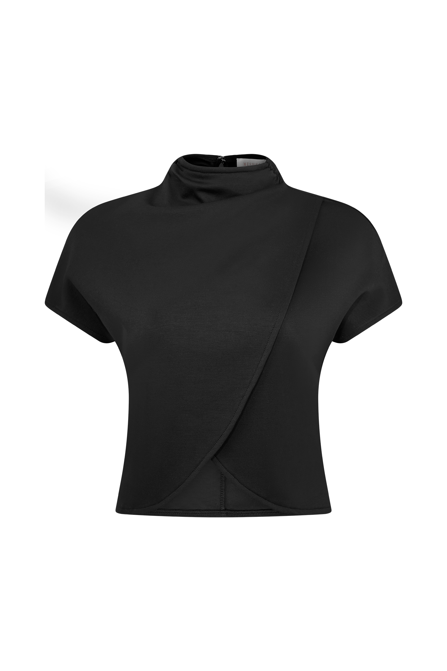 Eris High Neck Scuba Jersey Top - Black - Image 7