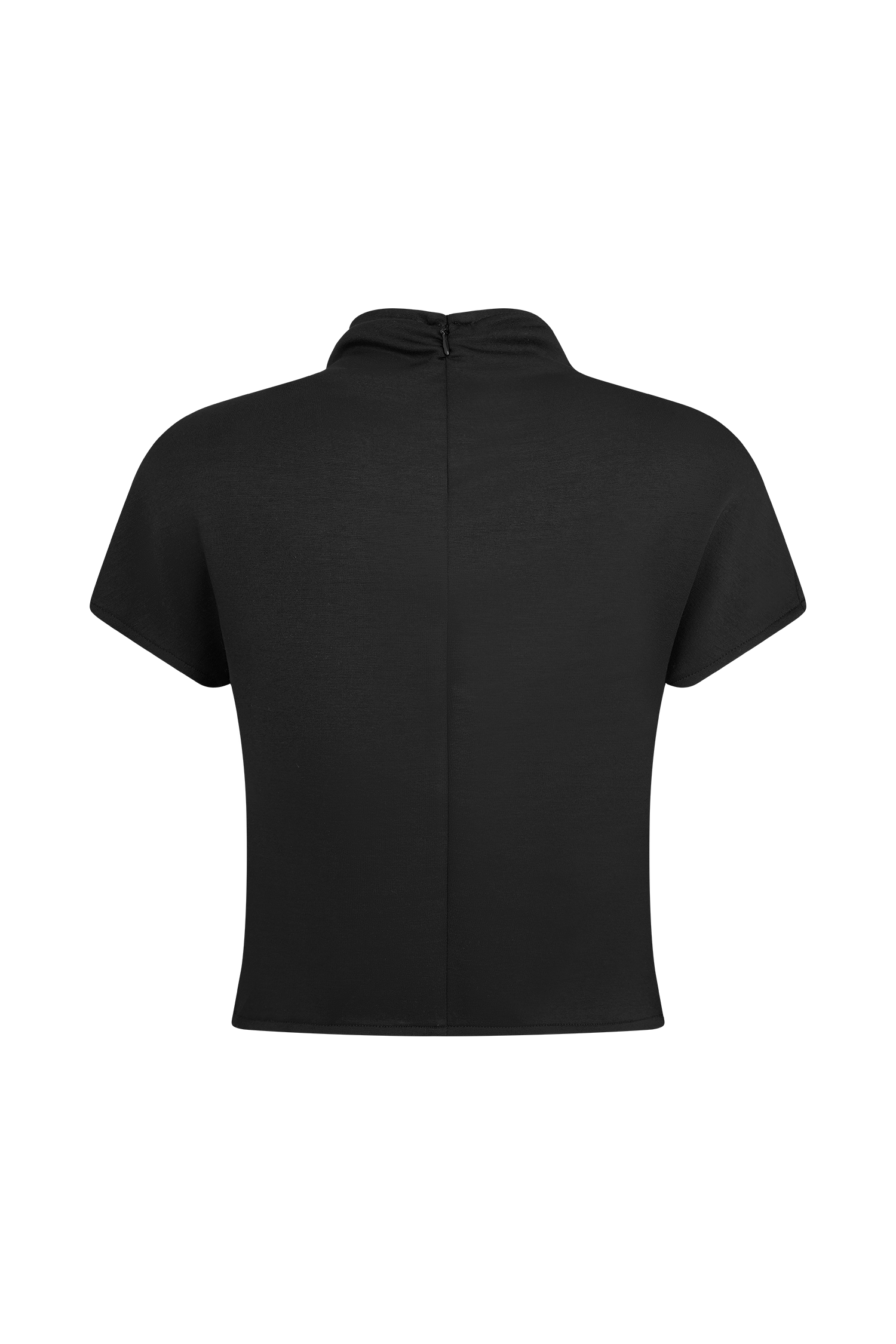 Eris High Neck Scuba Jersey Top - Black - Image 6