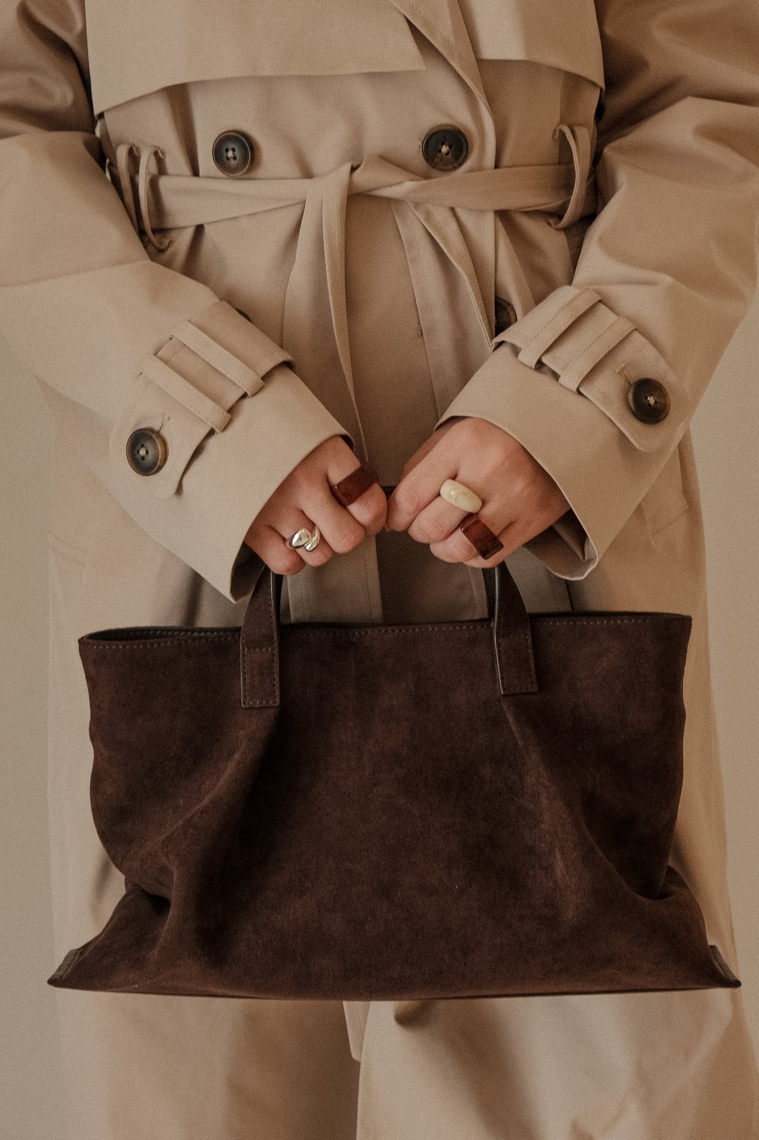 Alternative view of Baylor Faux Suede Bag - Chocolate