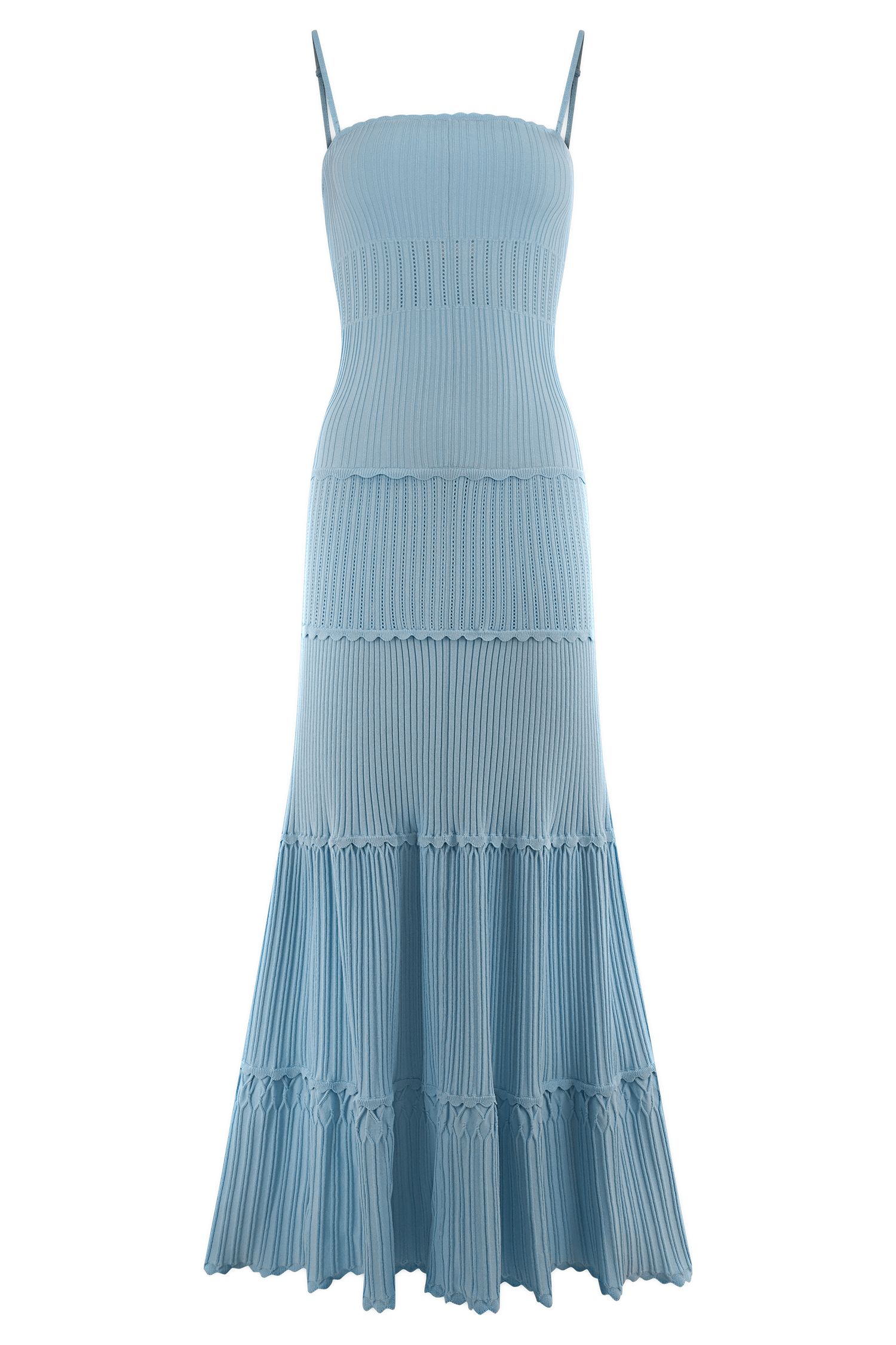 Finley Pointelle Knit Maxi Dress - Cornflower Blue - Image 9