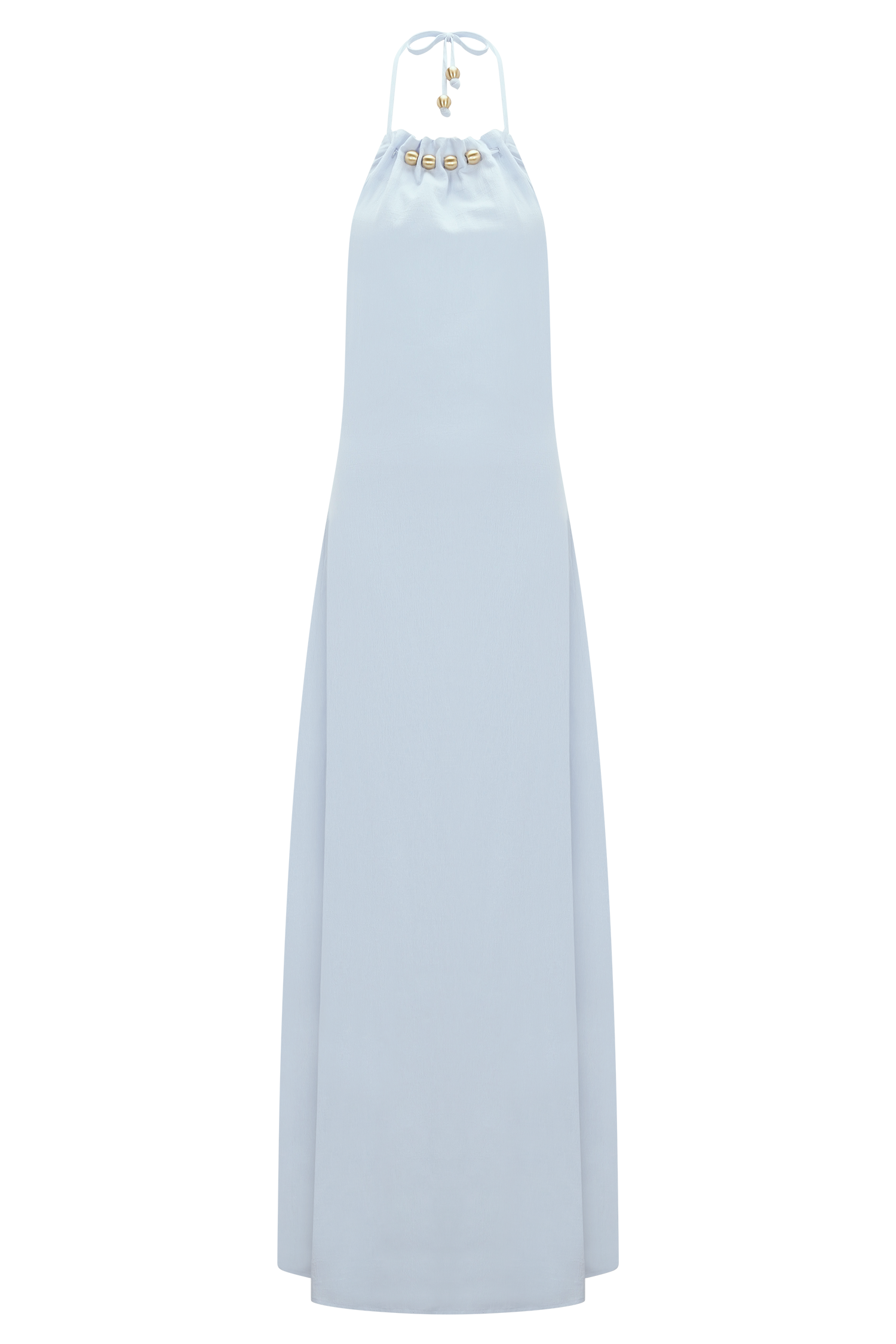 Abeda Cotton Maxi Dress With Hardware - Pale Blue - Image 8
