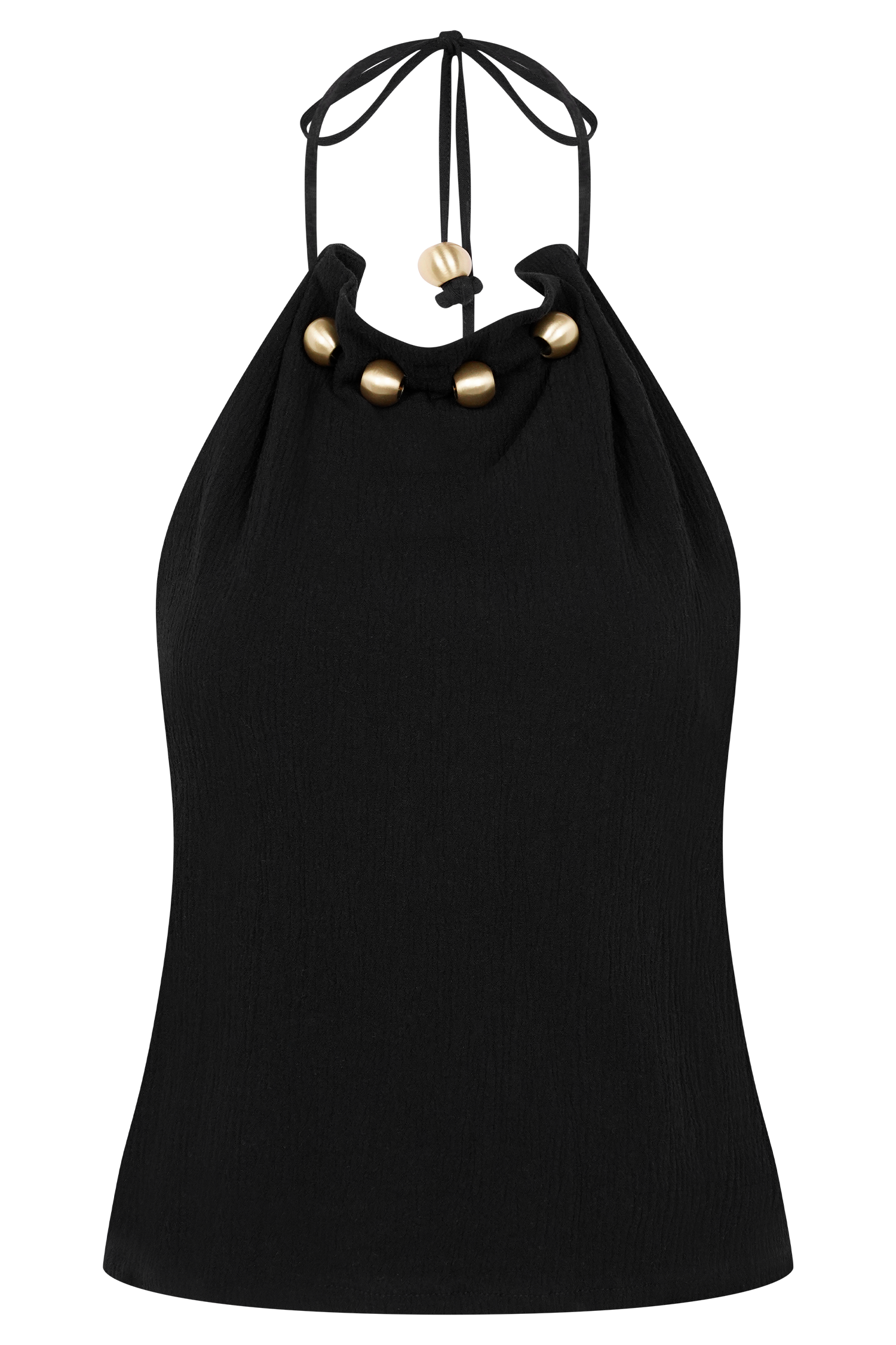 Abeda Cotton Top With Hardware - Black - Image 6