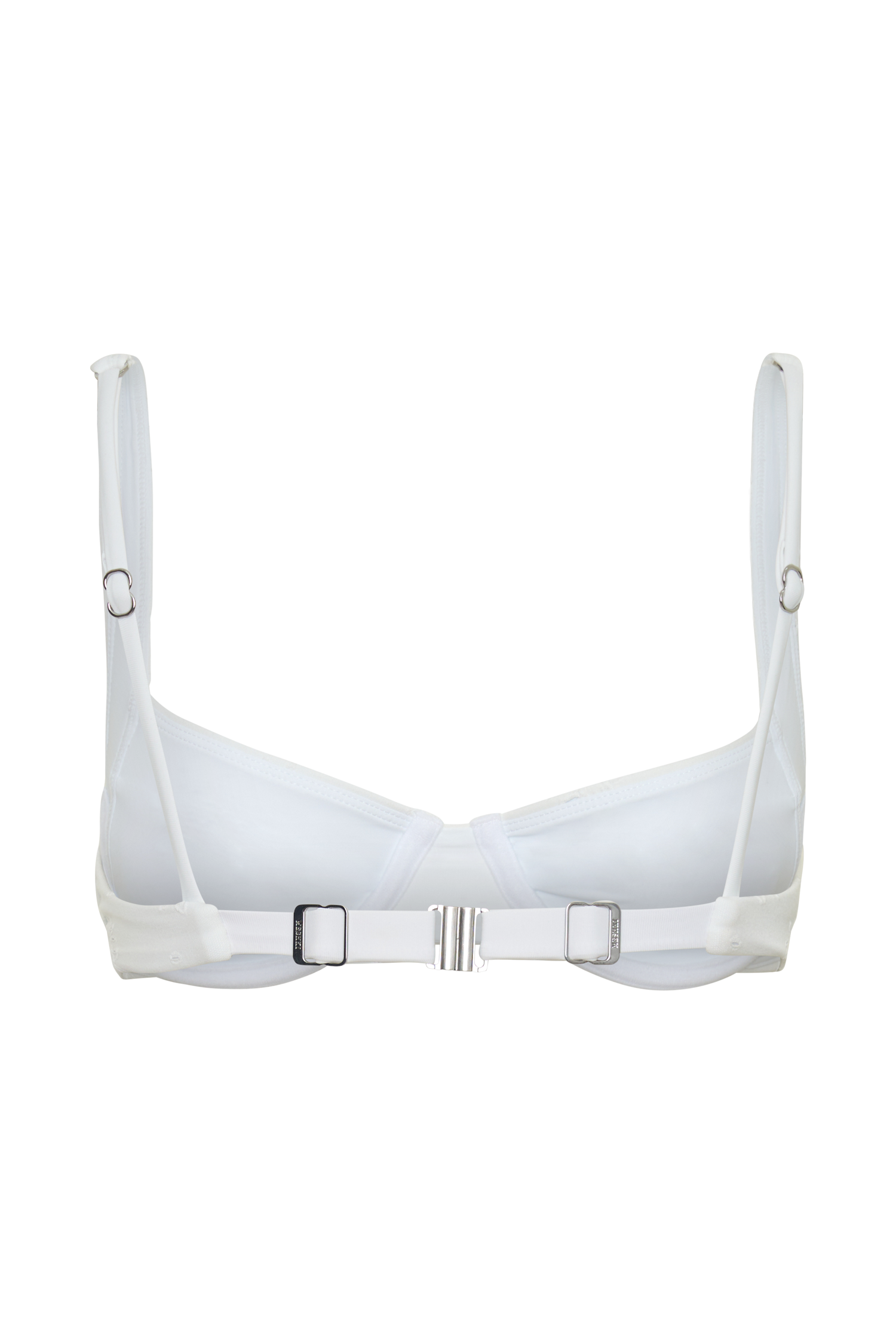 Abra Underwire Apex Bikini Top - White Textured Fabric - Image 12