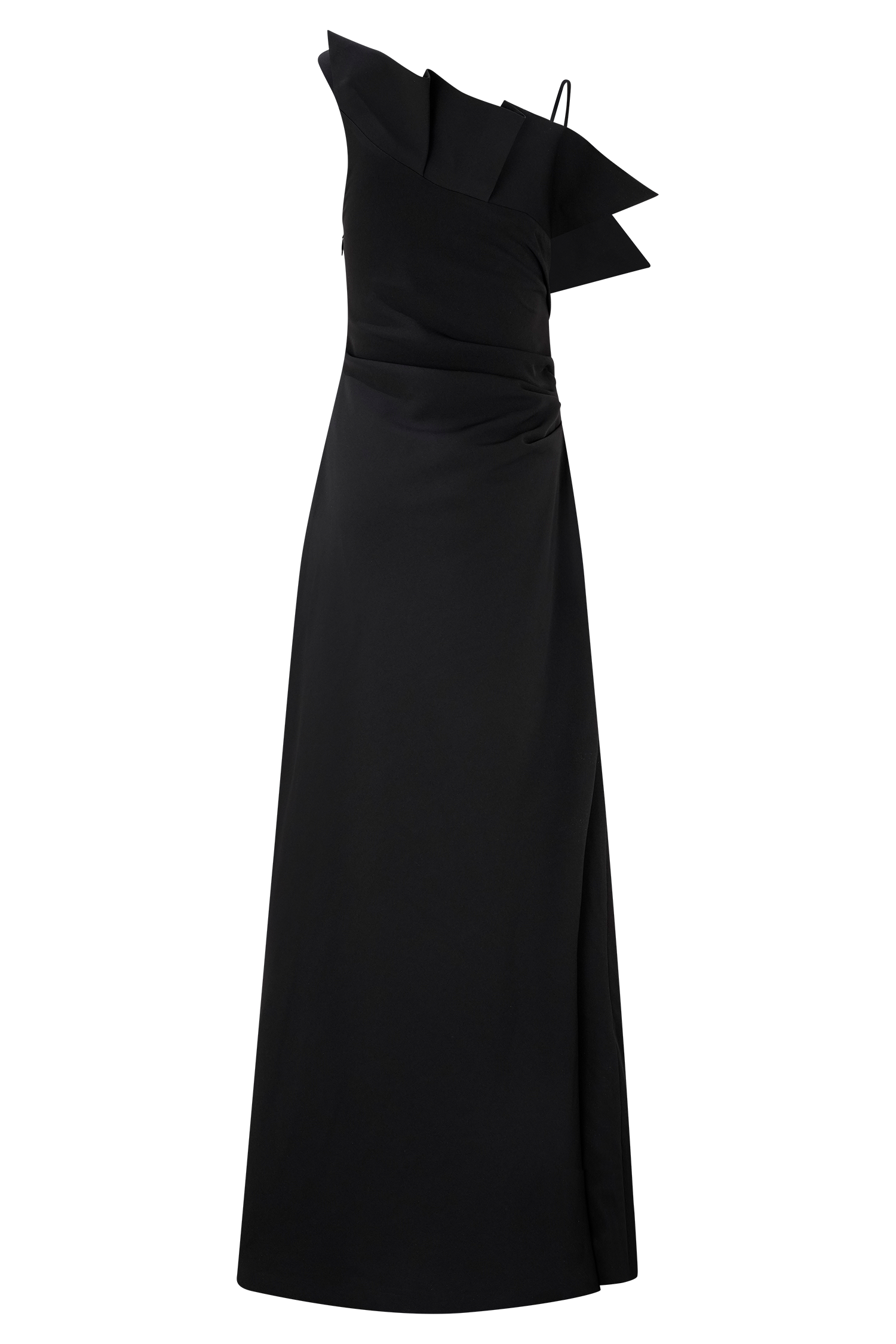 Adalyn One Shoulder Crepe Maxi Dress - Black - Image 8