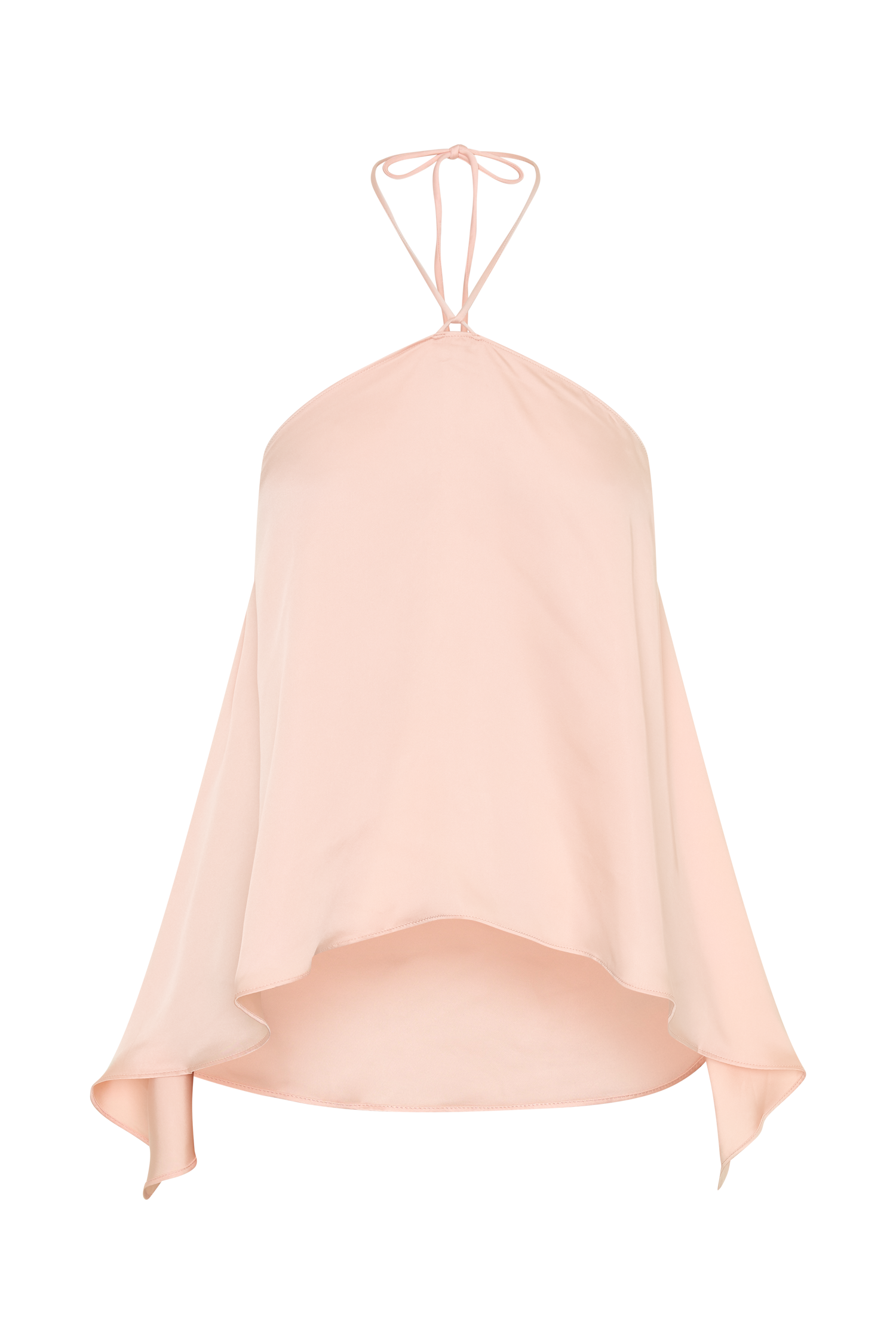 Adelaide Draped Satin Halter Top - Peach - Image 10