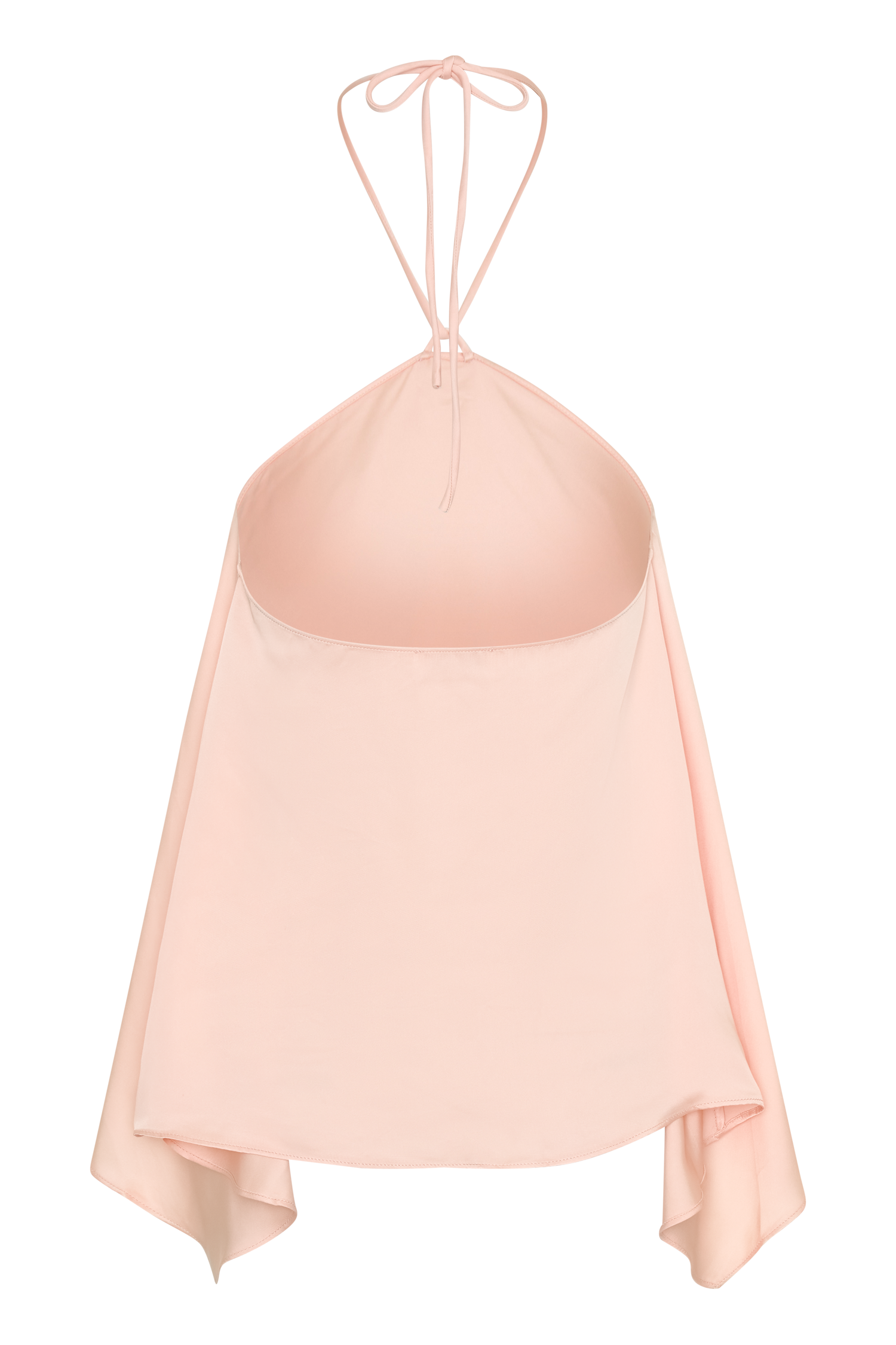 Adelaide Draped Satin Halter Top - Peach - Image 9