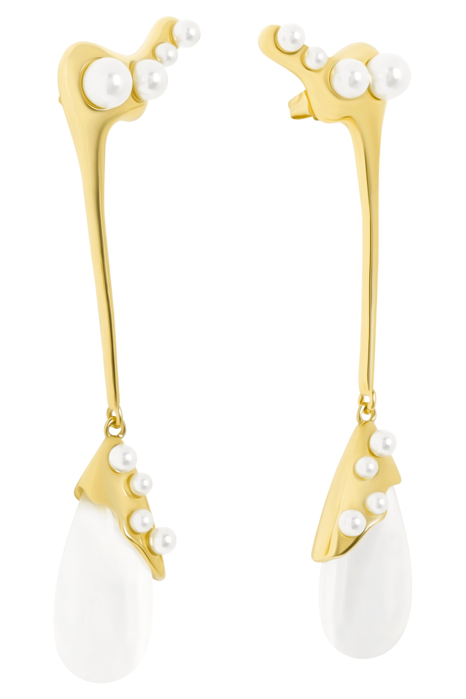 Adelaide Pearl Drop Earrings - Gold - Image 4