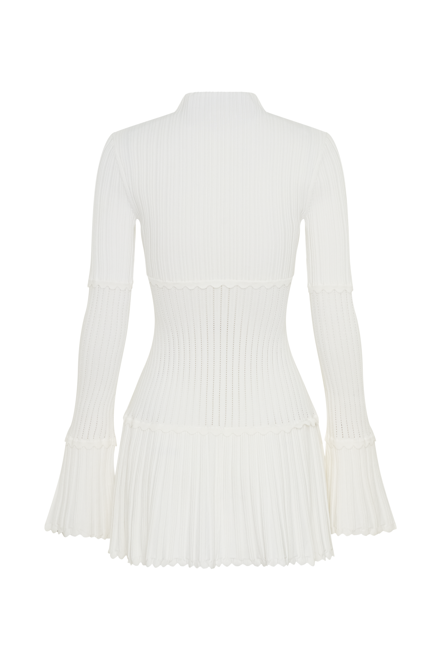 Adena Pointelle Knit Mini Dress - Ivory - Image 8
