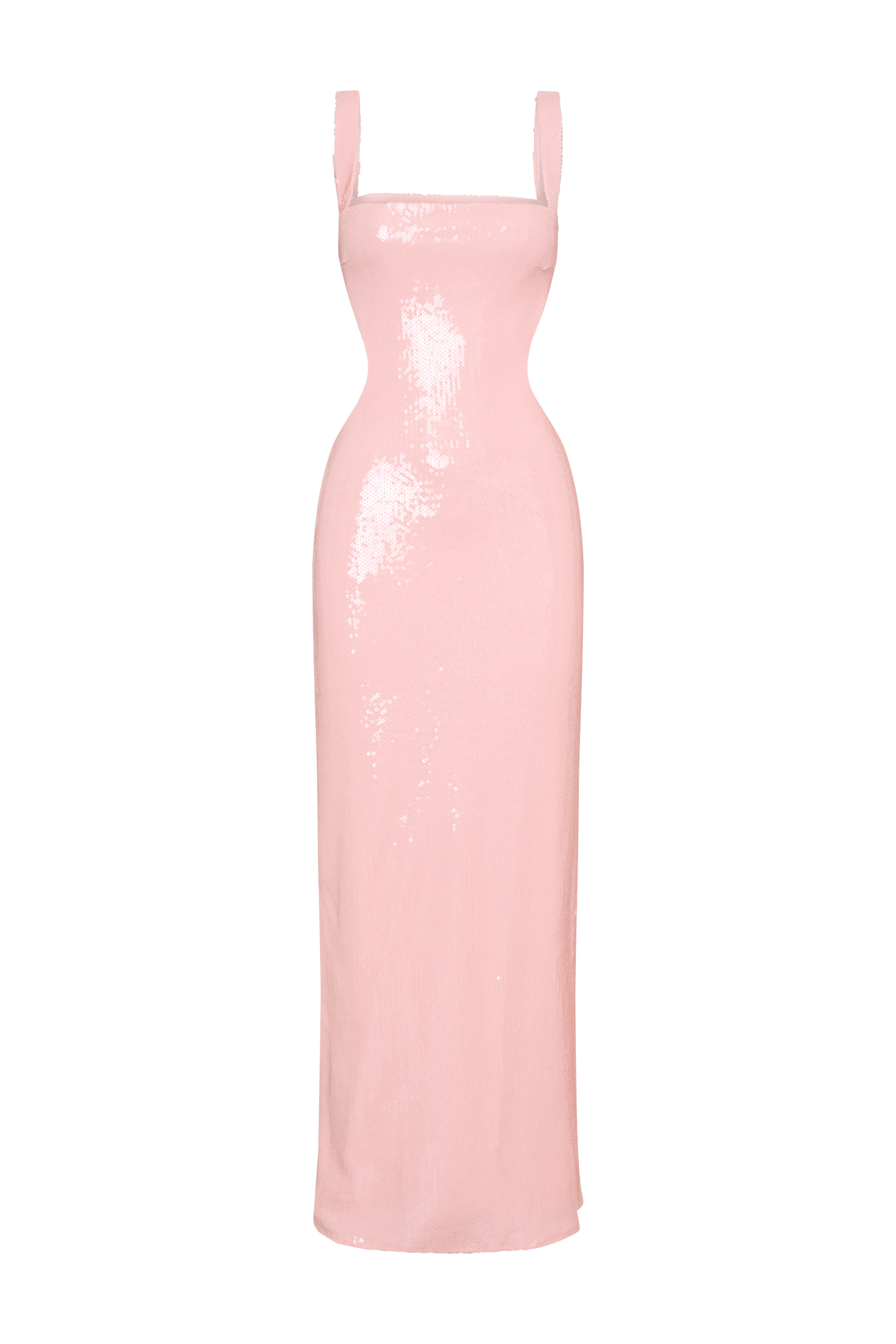 Adoria Sequin Cut Out Maxi Dress - Pale Pink - Image 9