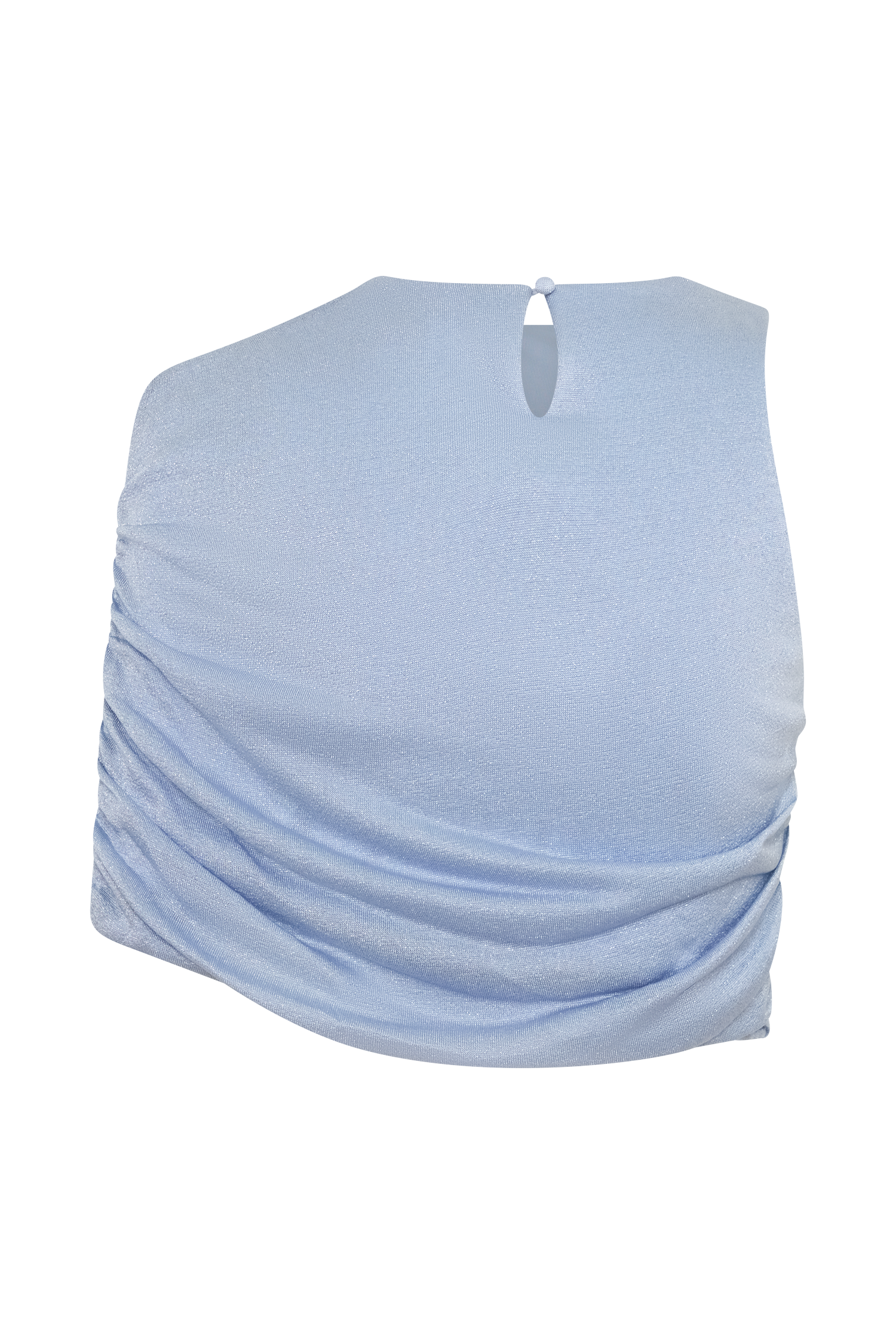 Adrienne One Shoulder Lurex Top - Pastel Blue - Image 8