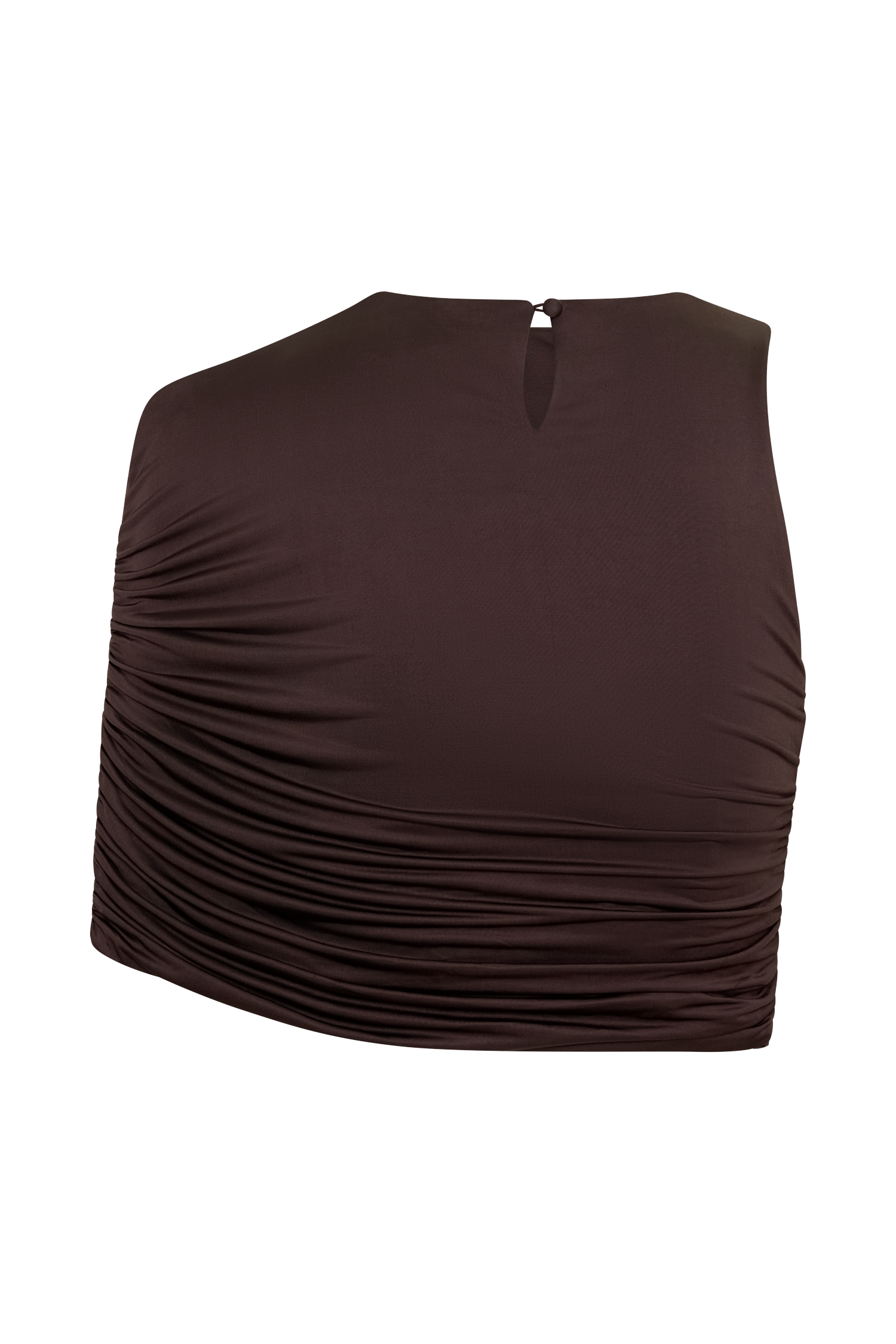 Adrienne One Shoulder Slinky Top - Chocolate - Image 8