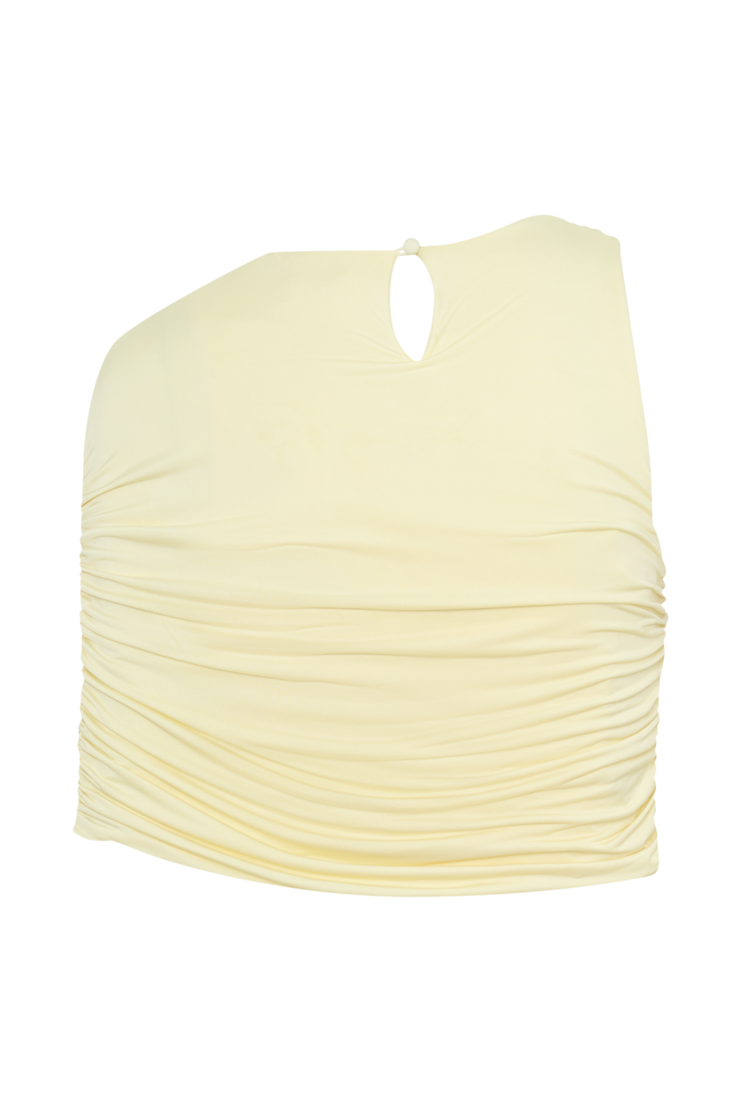 Adrienne One Shoulder Slinky Top - Lemon - Image 8