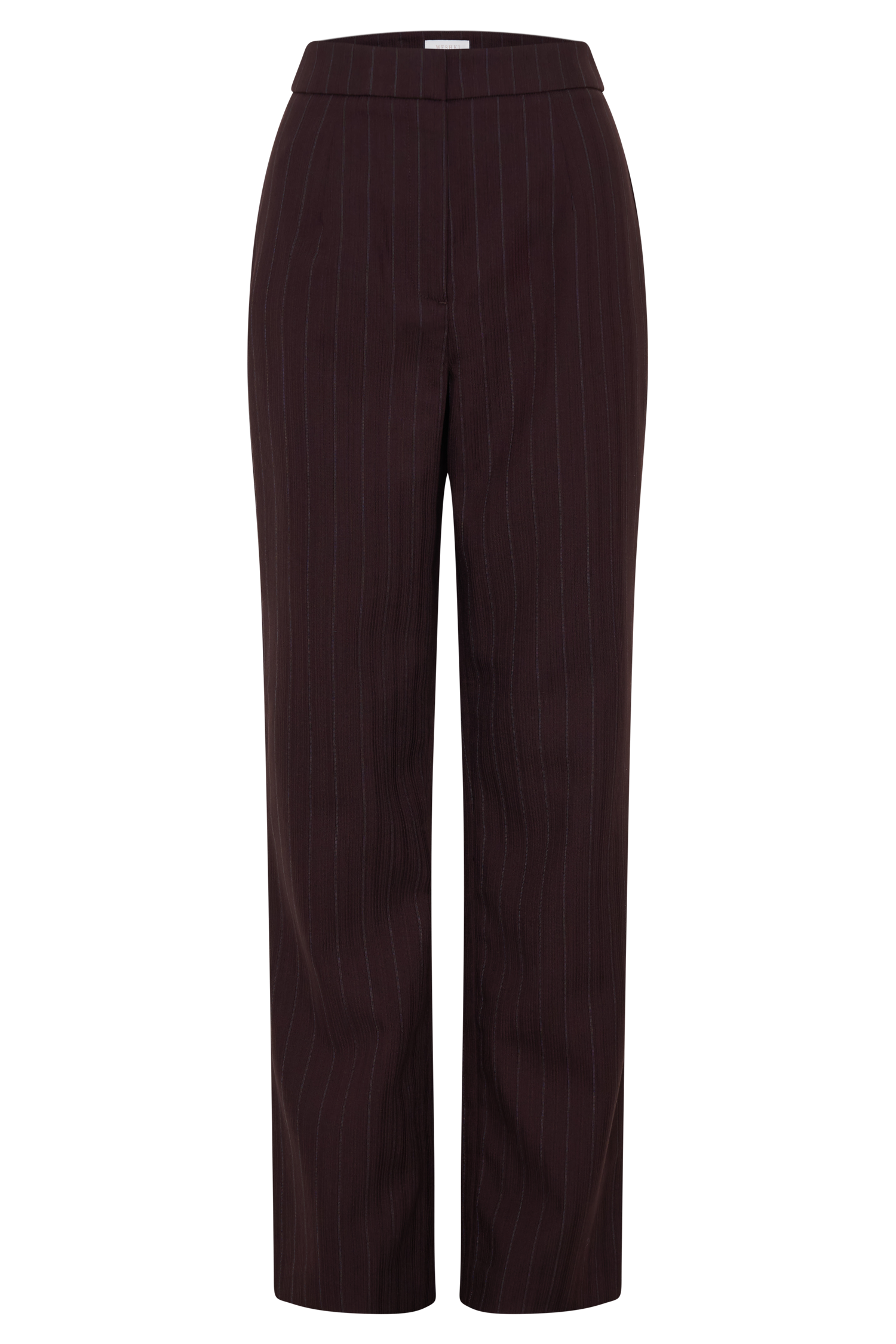 Agatha Straight Leg Suiting Pants - Plum Pinstripe - Image 9