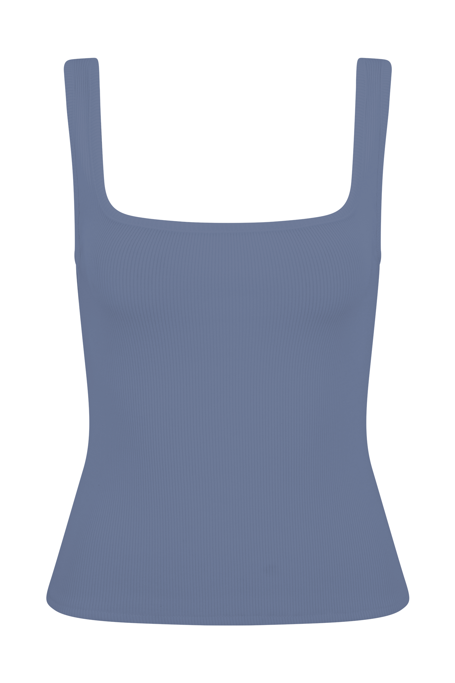 Aisling Ribbed Square Neck Sleeveless Top - Cornflower Blue - Image 10