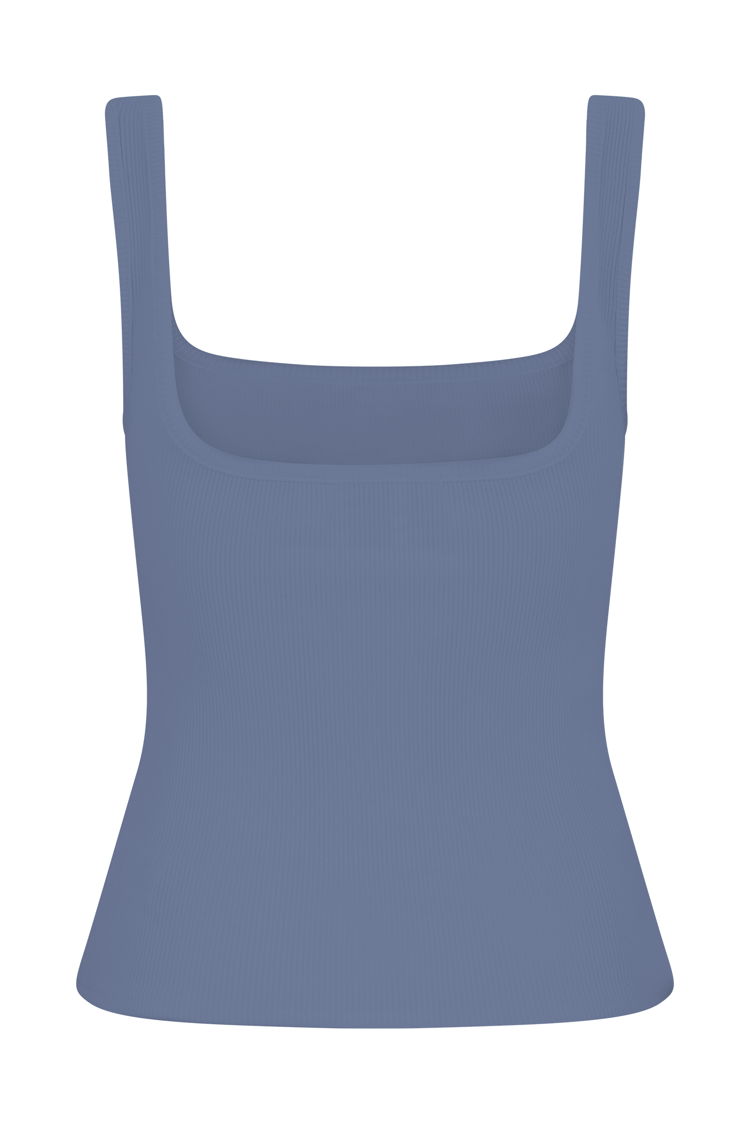 Aisling Ribbed Square Neck Sleeveless Top - Cornflower Blue - Image 9