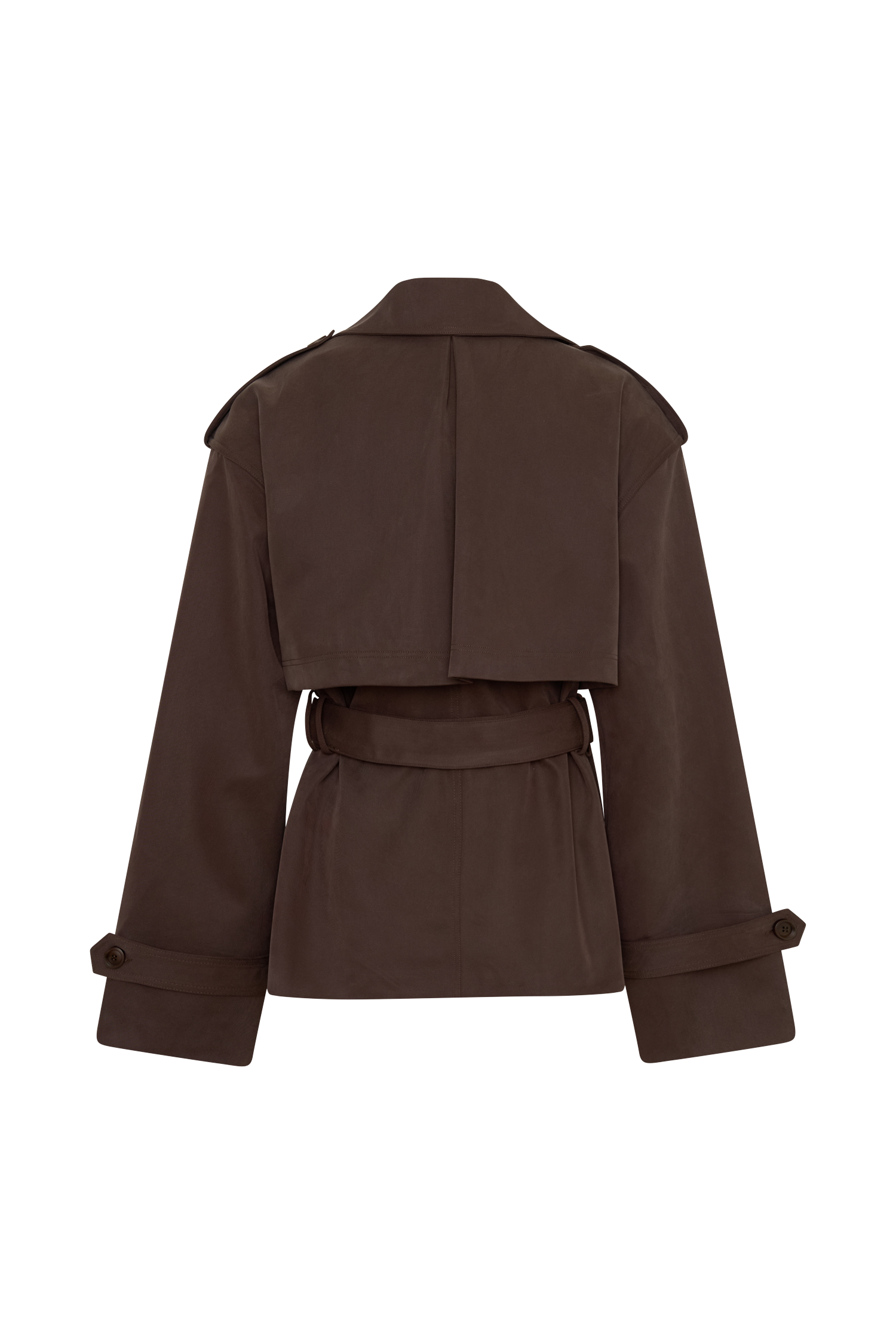 Alden Short Trench Jacket - Chocolate - Image 12