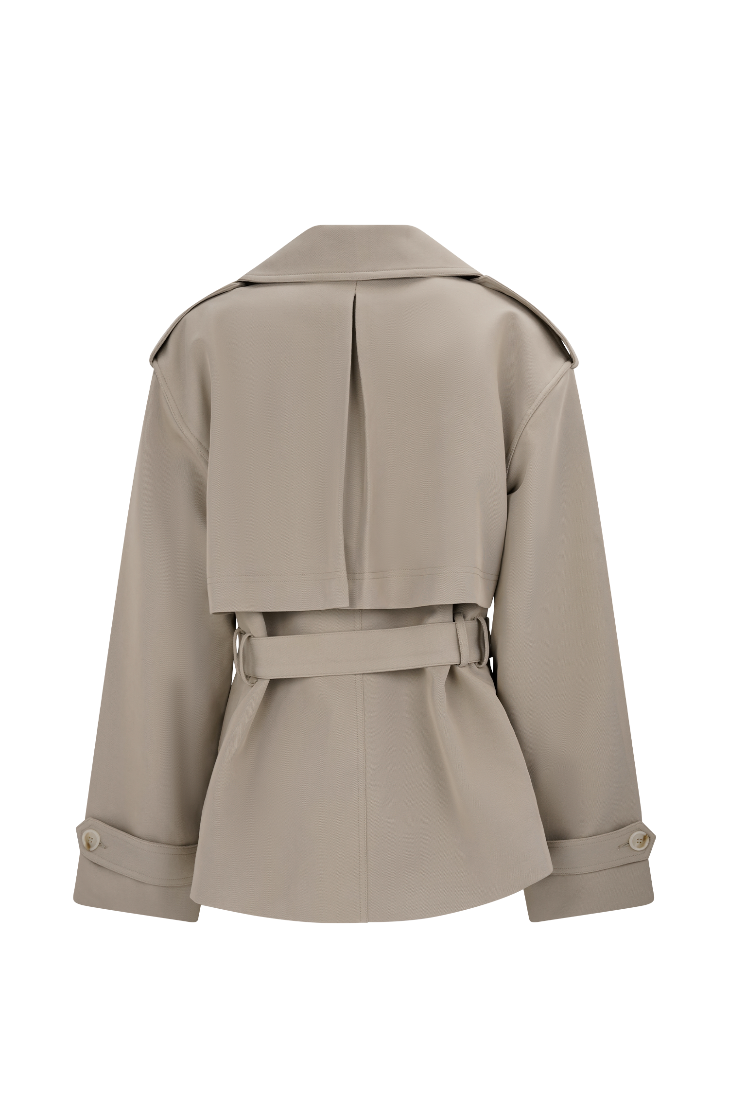 Alden Short Trench Jacket - Pebble - Image 8