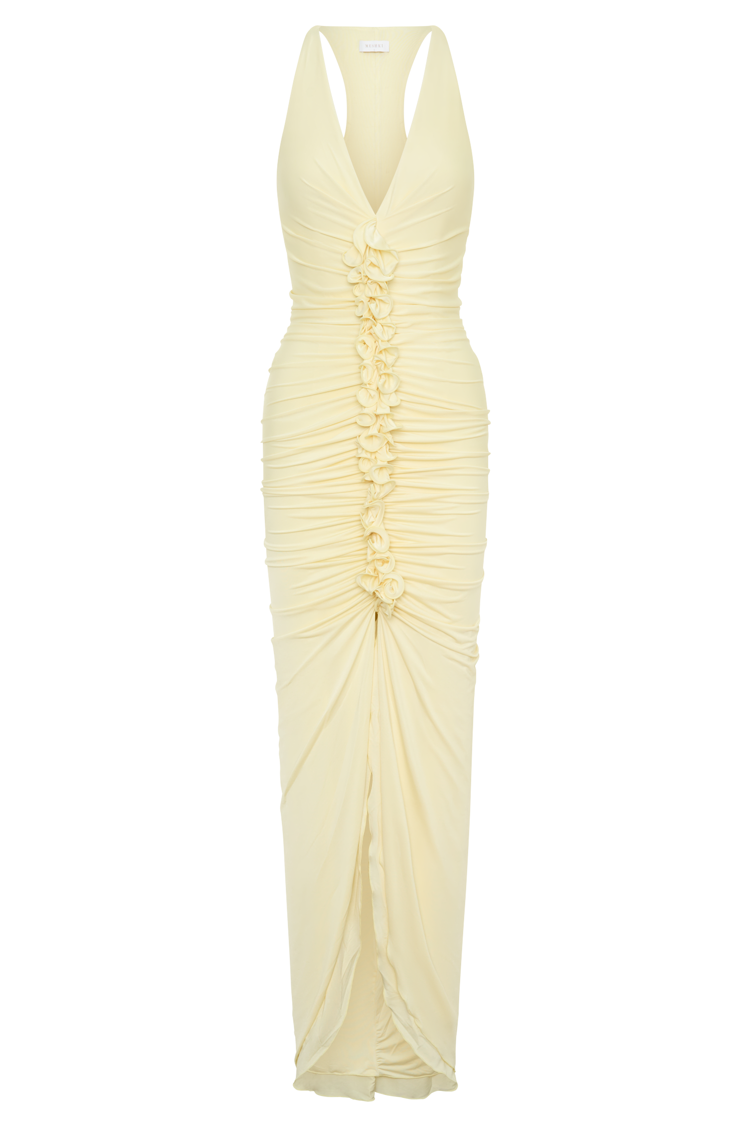 Alessandra Slinky Ruffle Maxi Dress - Lemon - Image 7