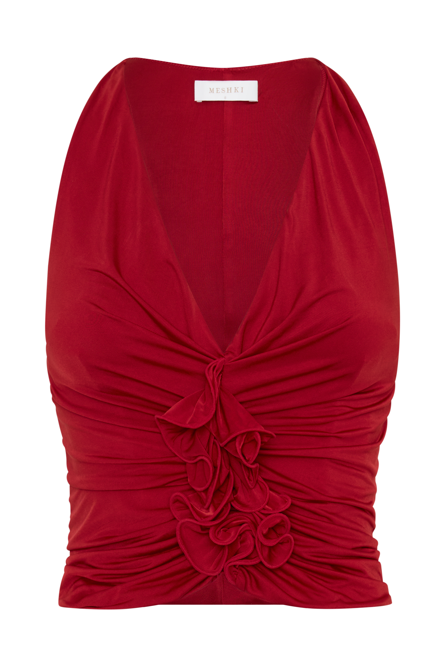 Alessandra Slinky Ruffle Top - Ruby - Image 7