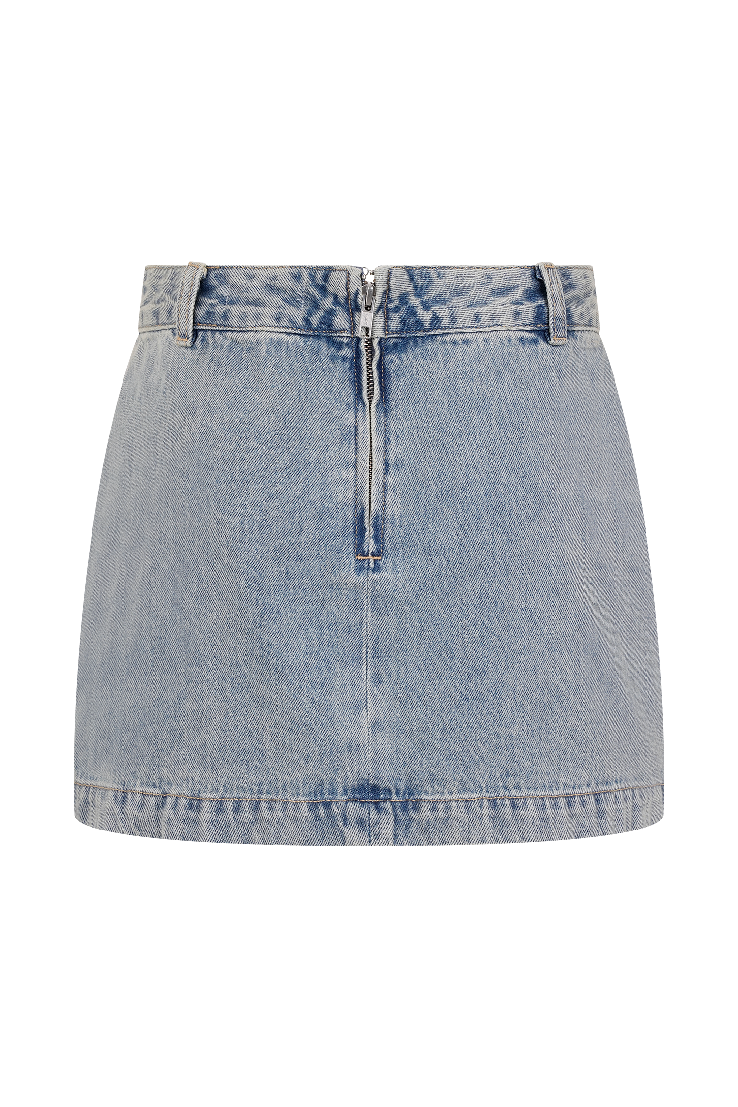 Alessia Embroidered Denim Mini Skirt - Light Vintage - Image 8