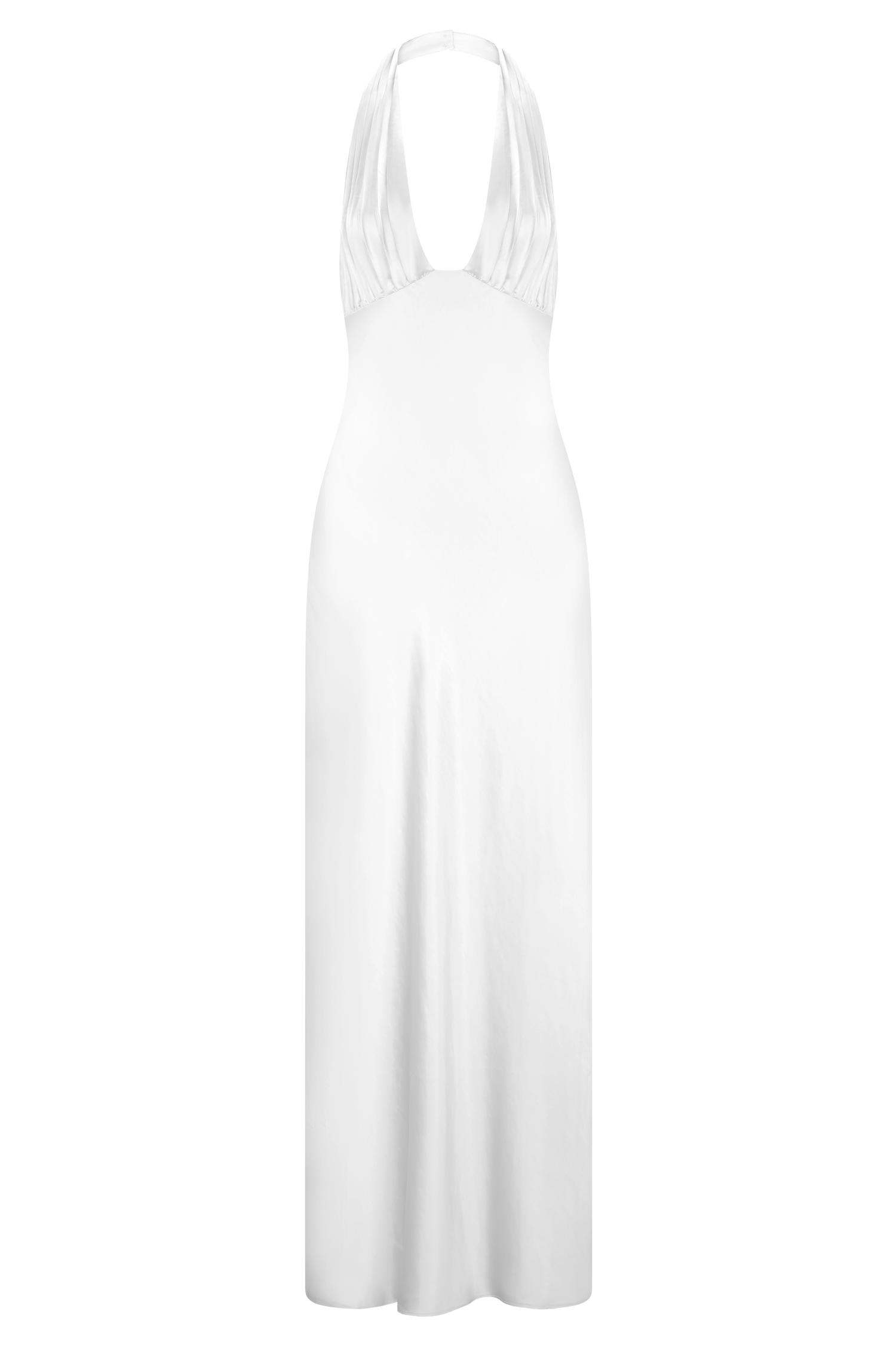 Alice Satin Halter Maxi Dress - White - Image 11