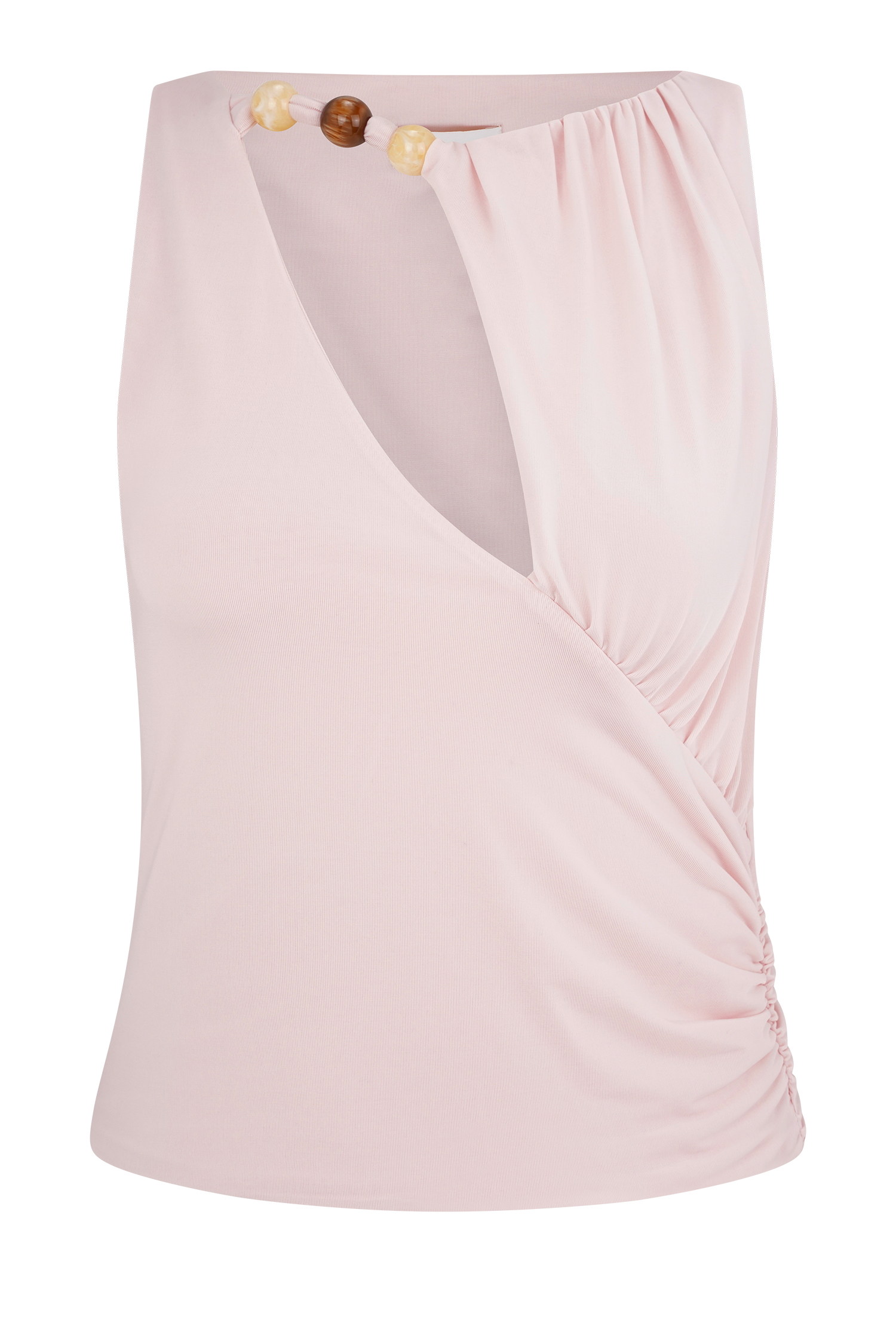 Alicent Slinky Beaded Top - Pale Pink - Image 7