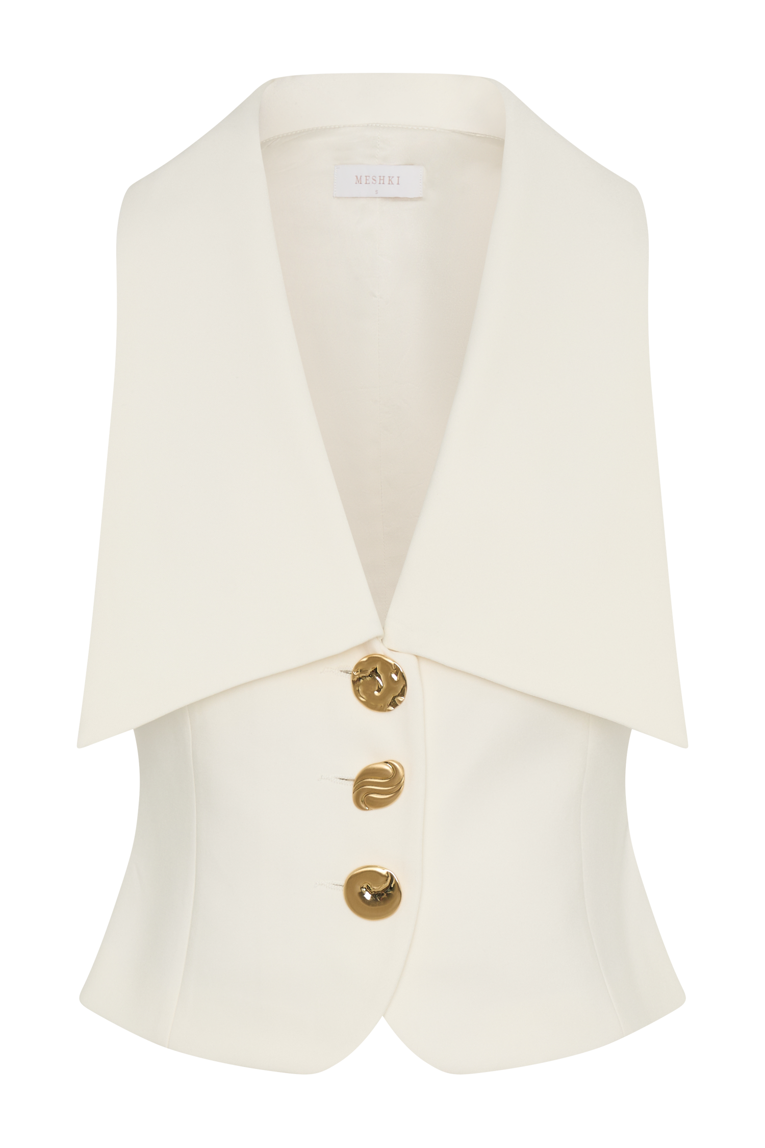 Alix Mixed Button Vest - Ivory - Image 9