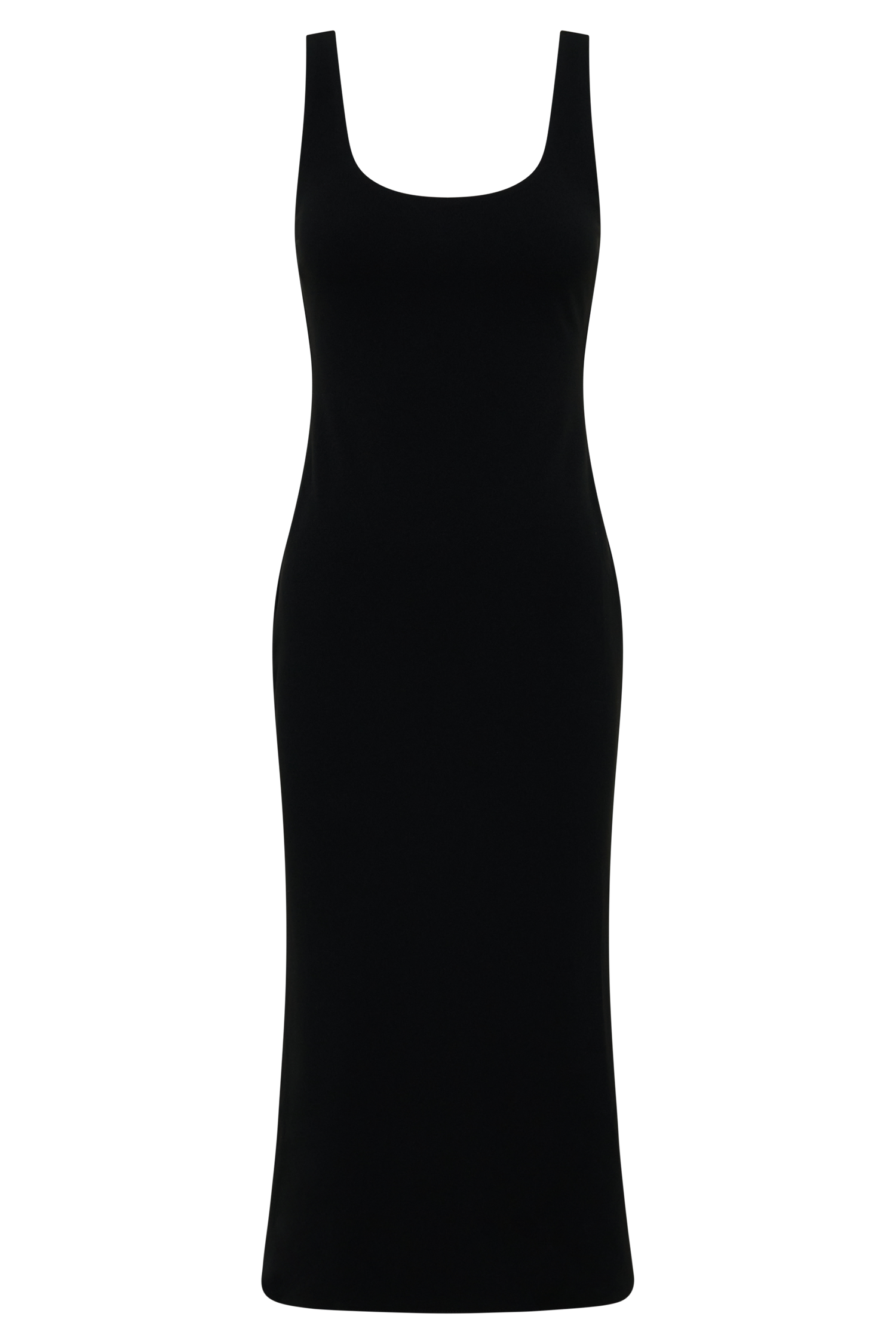 Allyra Scoop Stretch Crepe Midi Dress - Black - Image 7