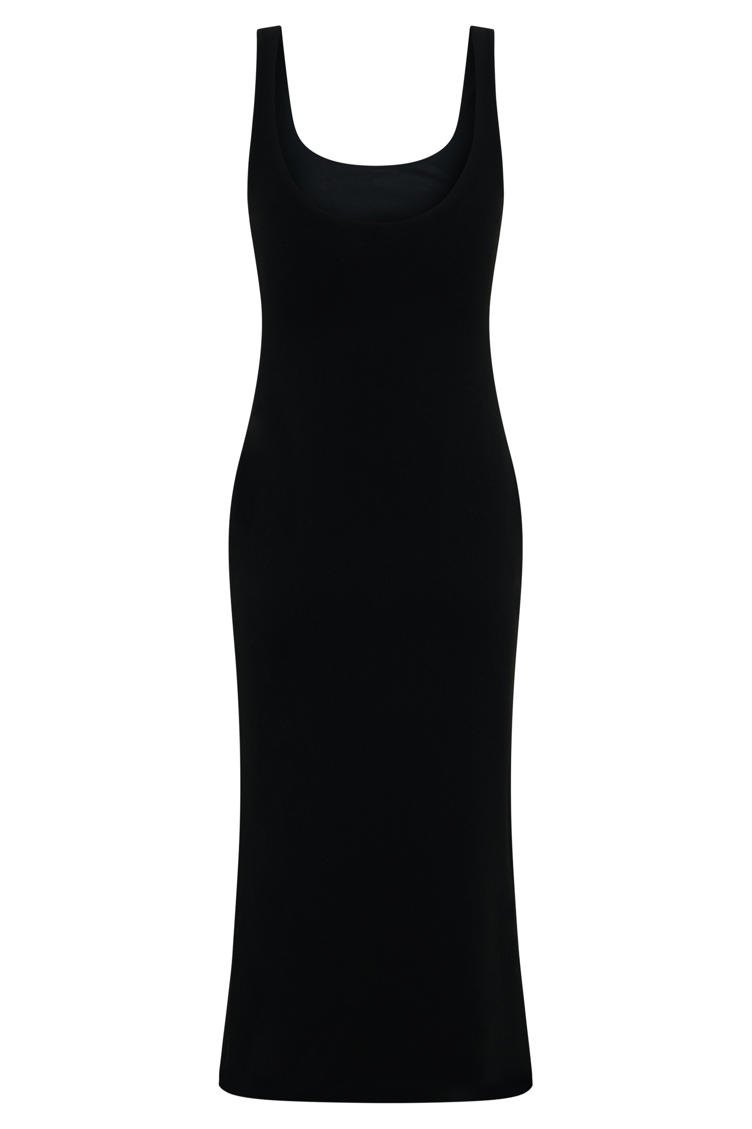 Allyra Scoop Stretch Crepe Midi Dress - Black - Image 8