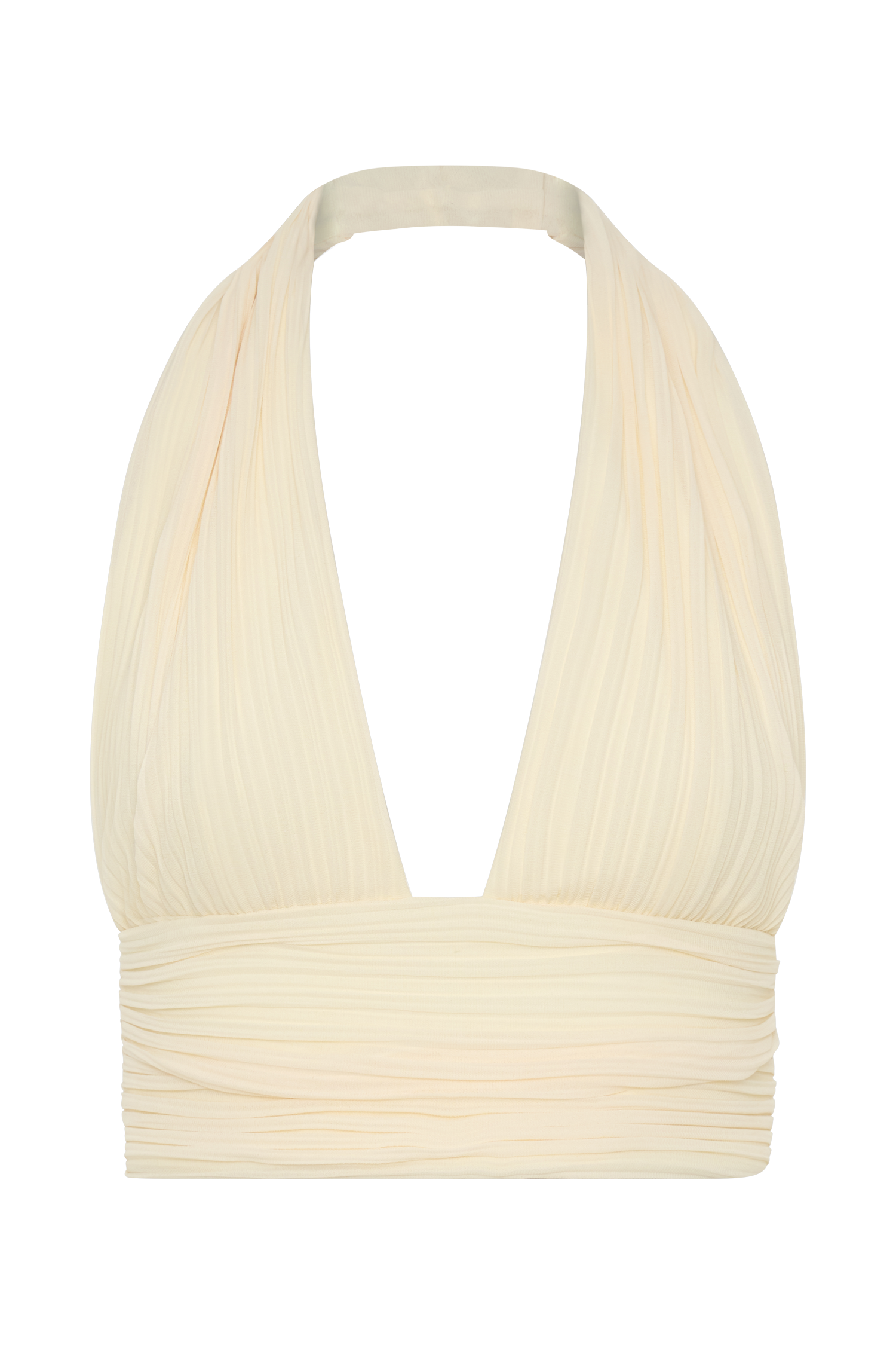 Amaris Sleeveless Plisse Halter Top - Lemon - Image 9