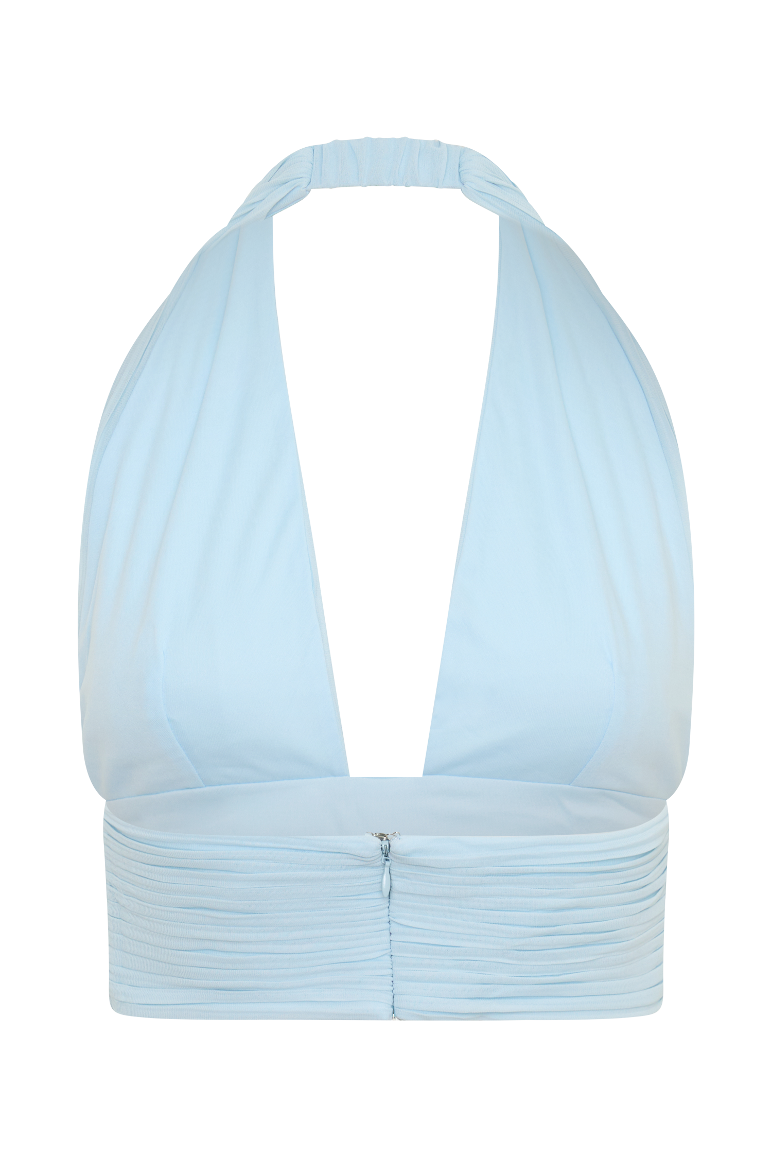 Amaris Sleeveless Plisse Halter Top - Pale Blue - Image 10