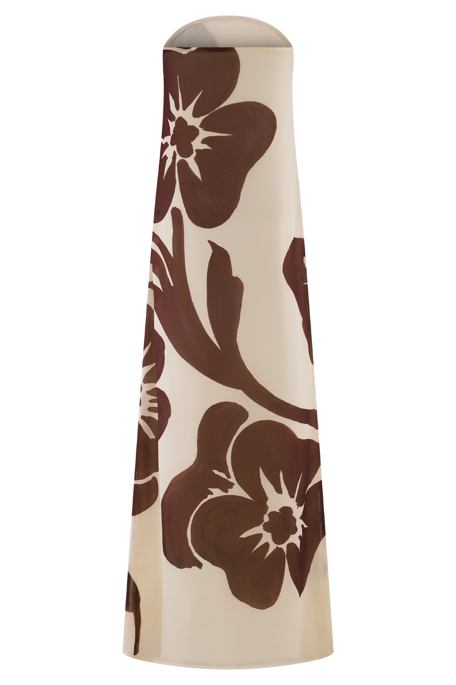 Amaya Strapless Chiffon Maxi Dress - Brown Deco Fleur Print - Image 6