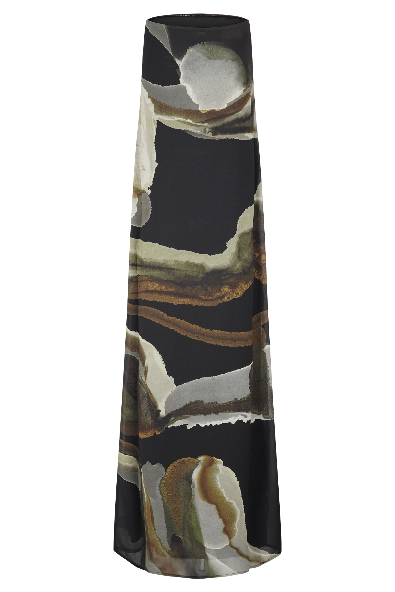 Amaya Strapless Chiffon Maxi Dress - Green Fluid Reverie Print - Image 8