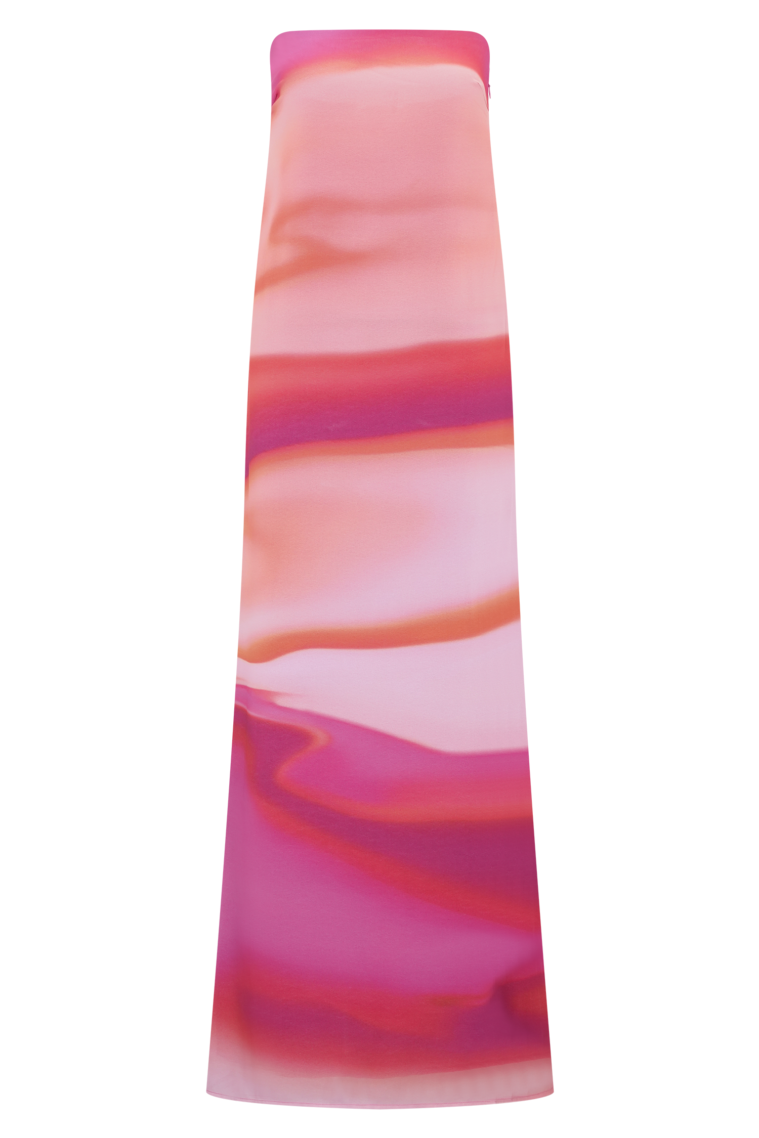Amaya Strapless Chiffon Maxi Dress - Pink Sunset Print - Image 8