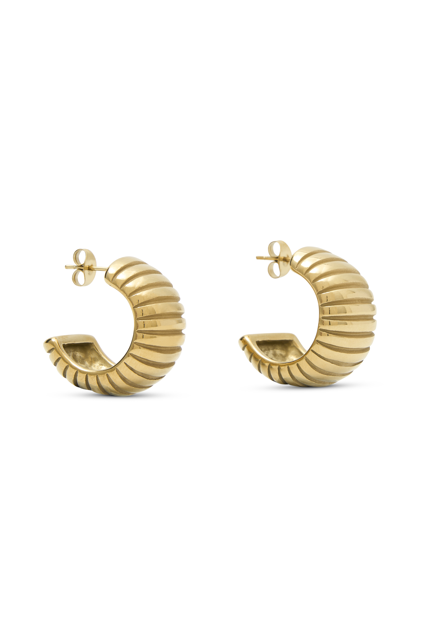 Amelia Textured Hoop - Gold - Image 9