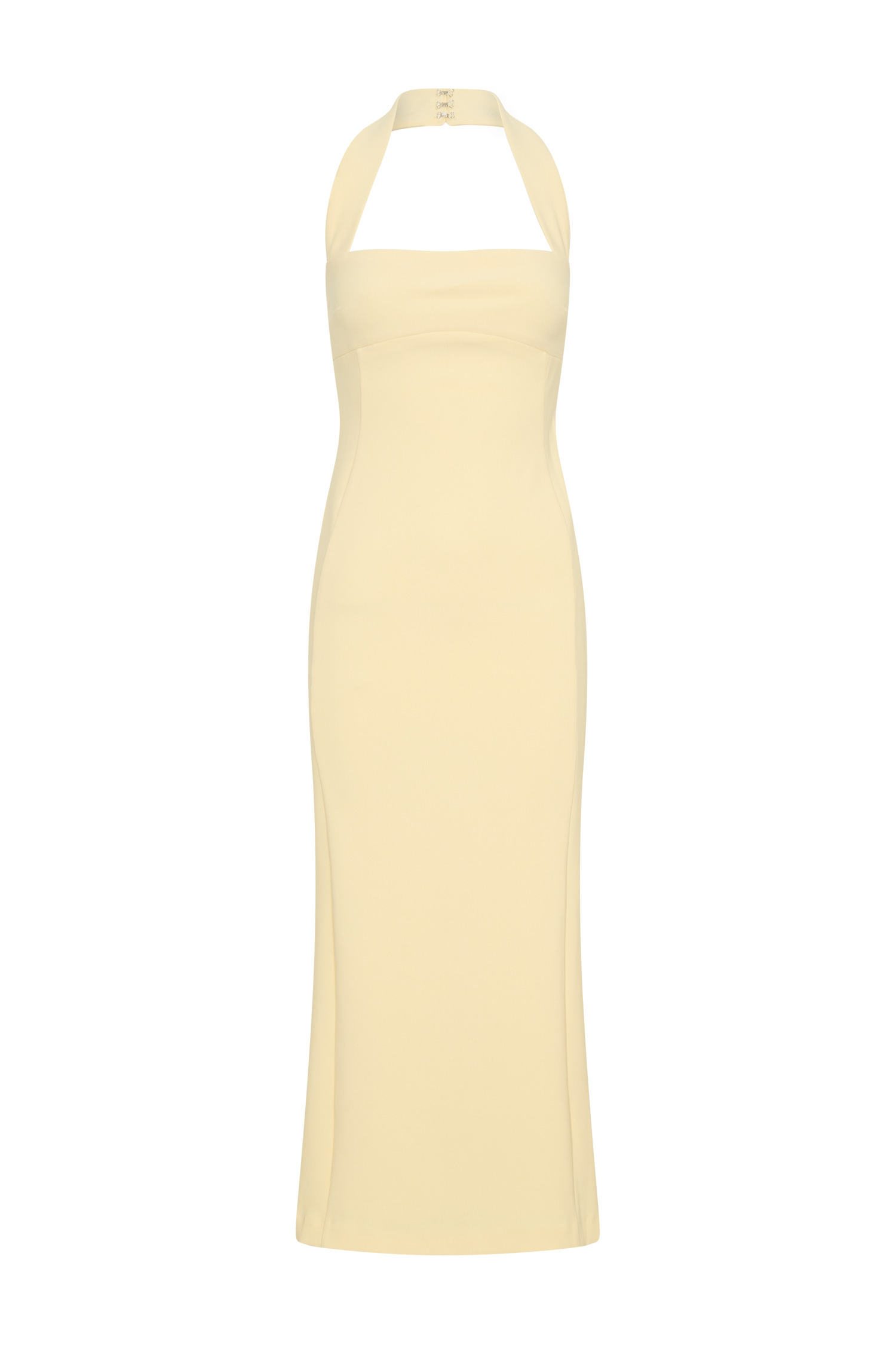 Amelita Suiting Halter Midi Dress - Pale Lemon - Image 9