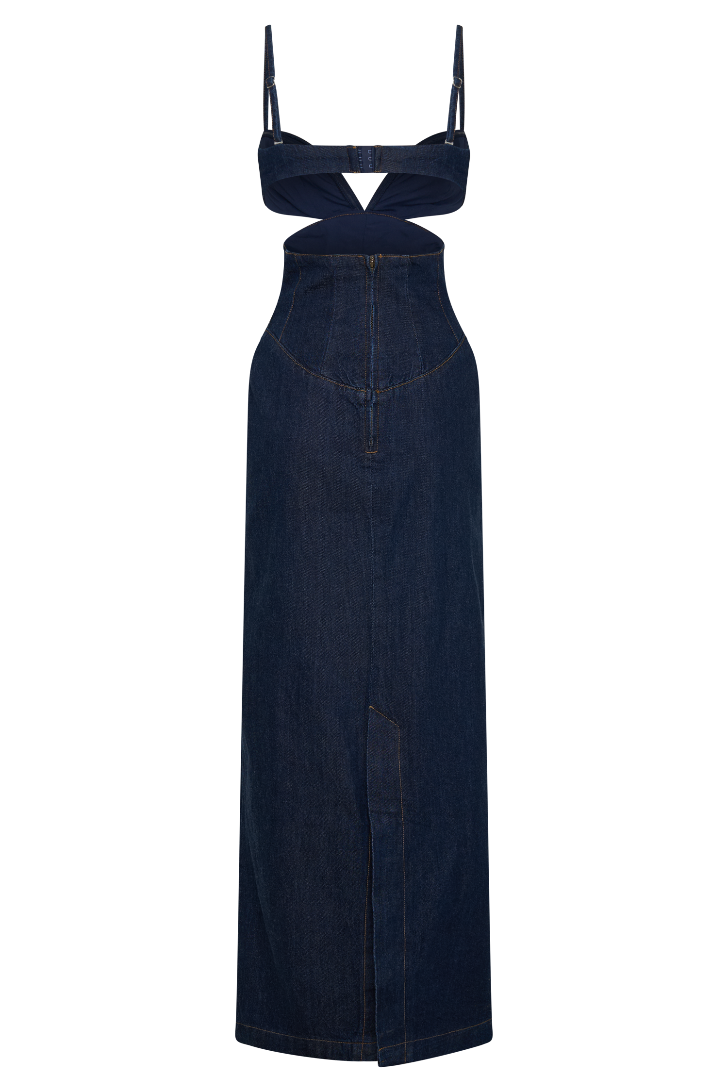Amila Denim Cupped Maxi Dress - Indigo Blue - Image 7