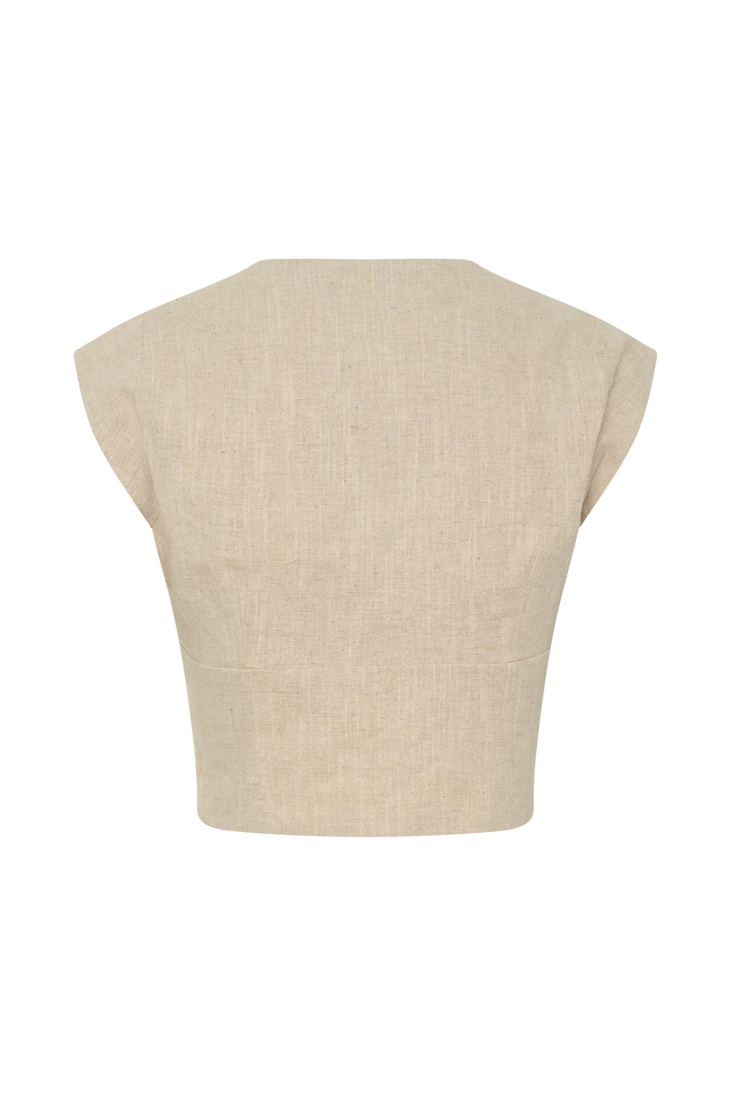 Anahita Linen Front Bows Short Sleeve Top - Natural - Image 10