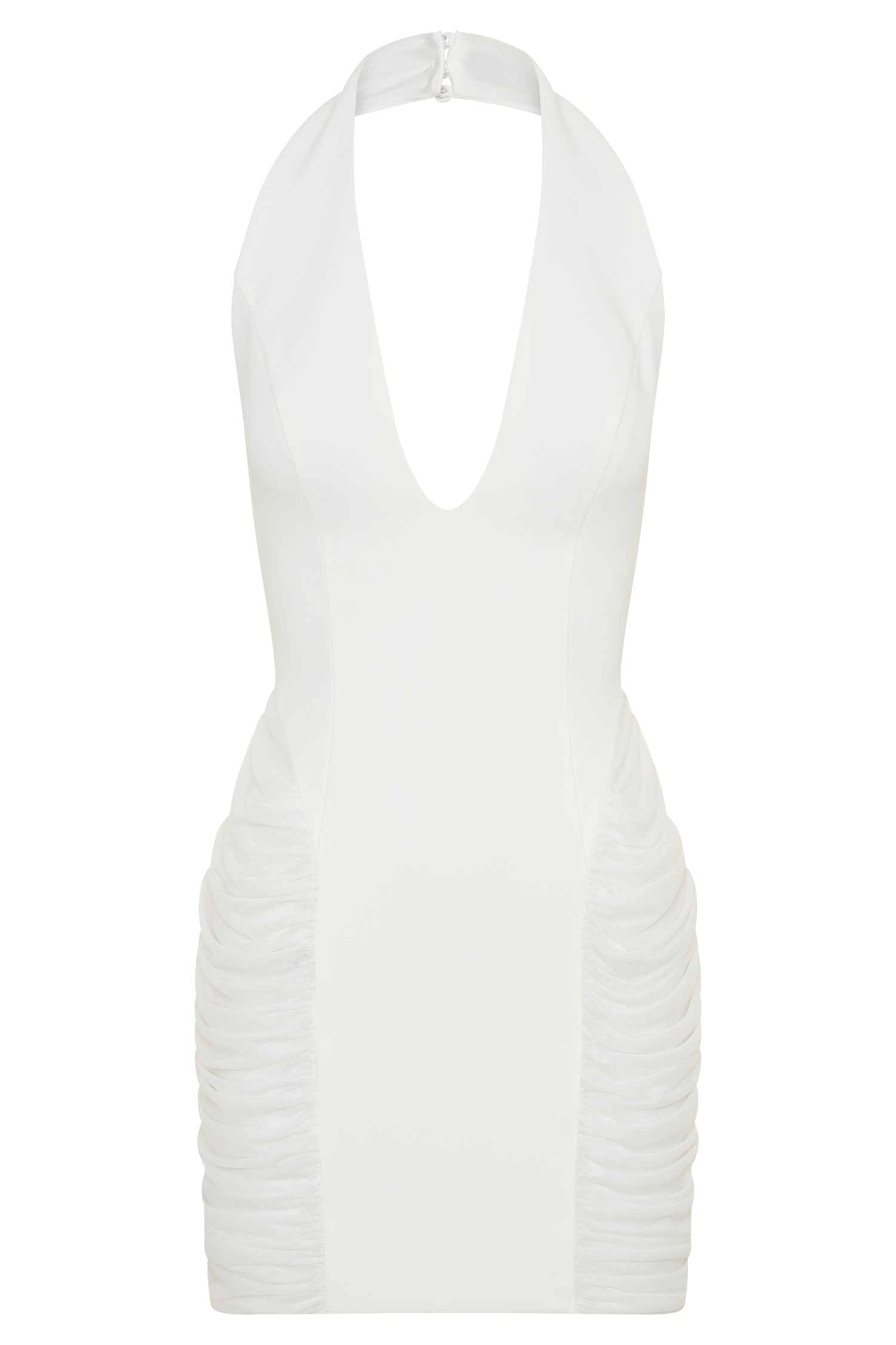 Anari Gathered Scuba Mini Dress - White - Image 7