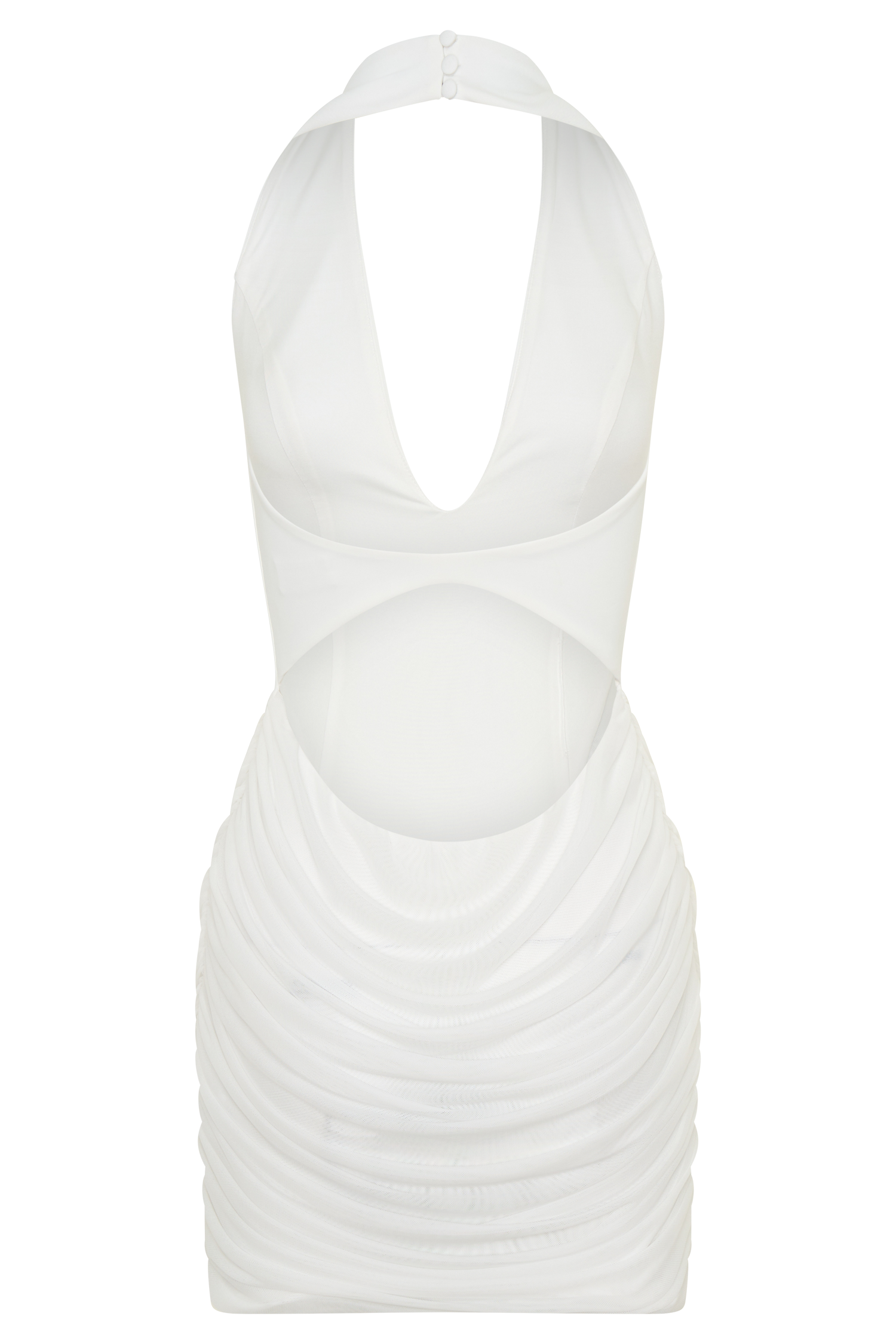 Anari Gathered Scuba Mini Dress - White - Image 6