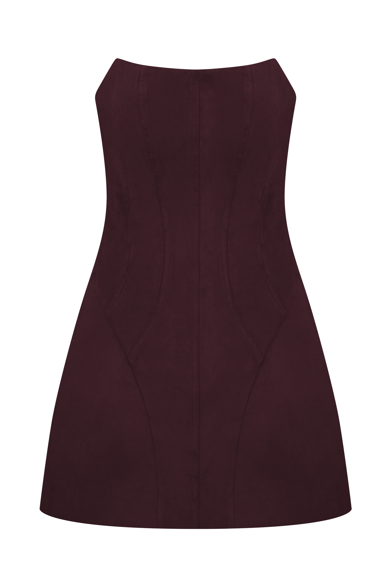 Andy Faux Suede Mini Dress - Wine - Image 8